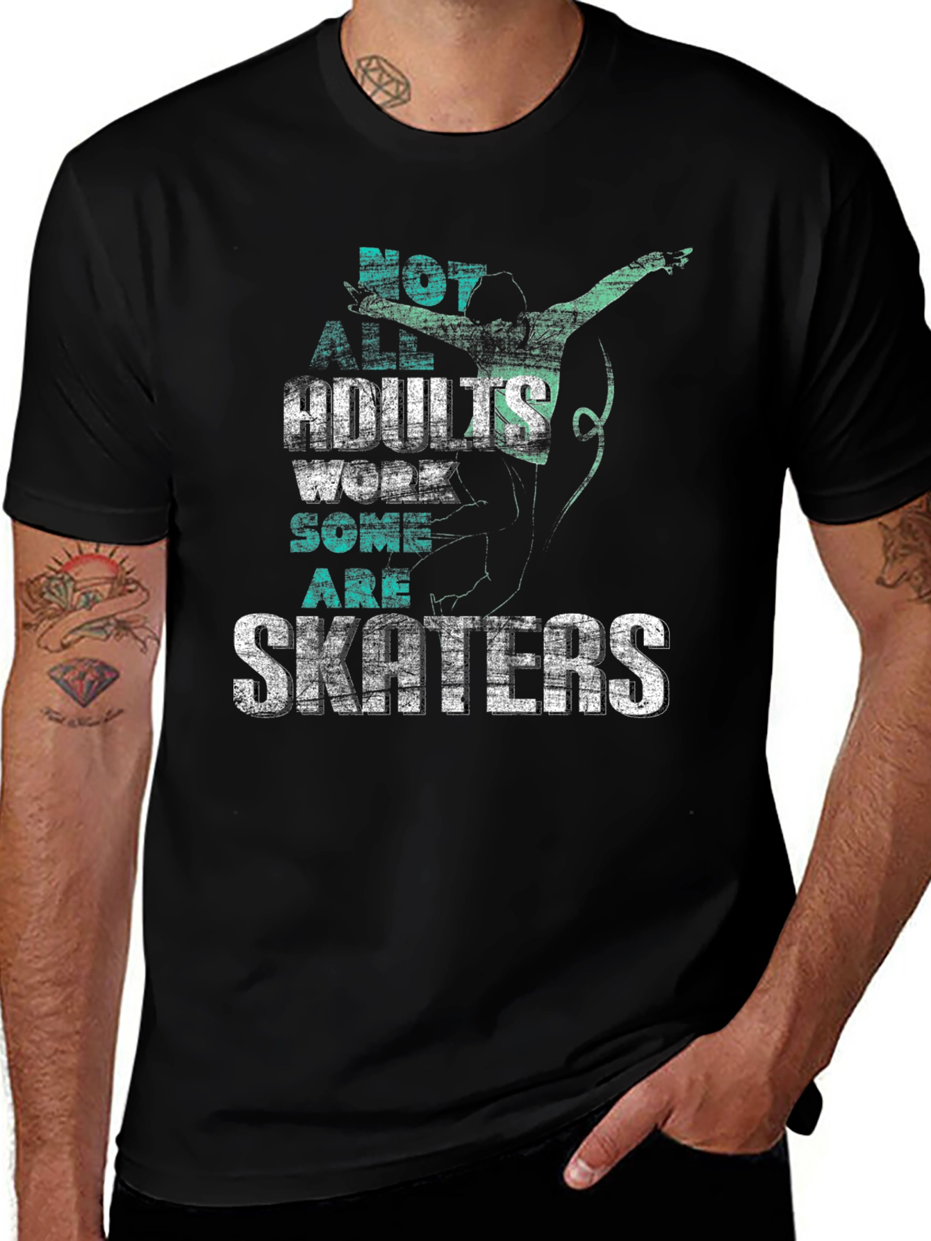 Variant 4 of Skater Graphic T-Shirt: Not All Adults Work, Some Are Skaters