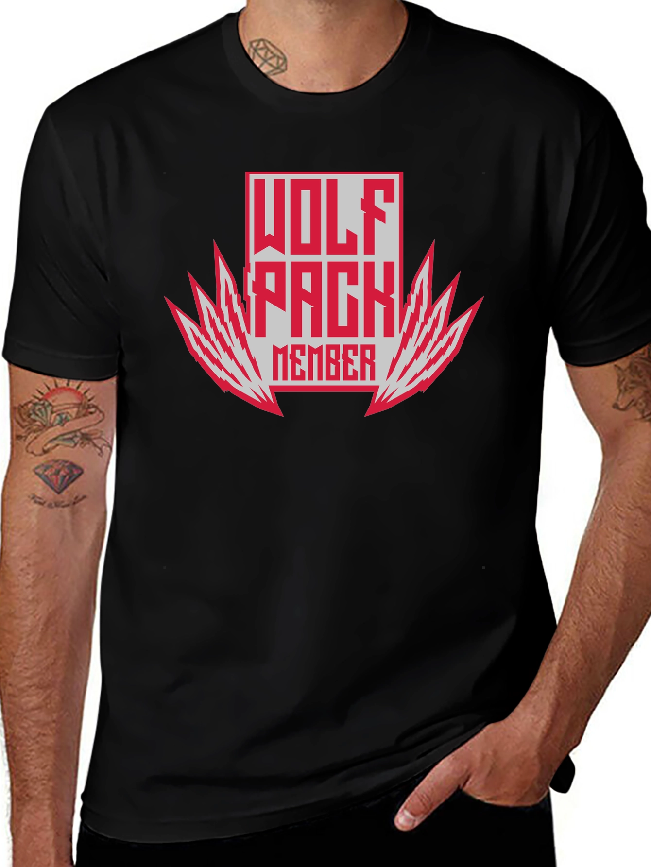 Variant 9 of Wolf Pack Member Graphic Tee - Bold Style!