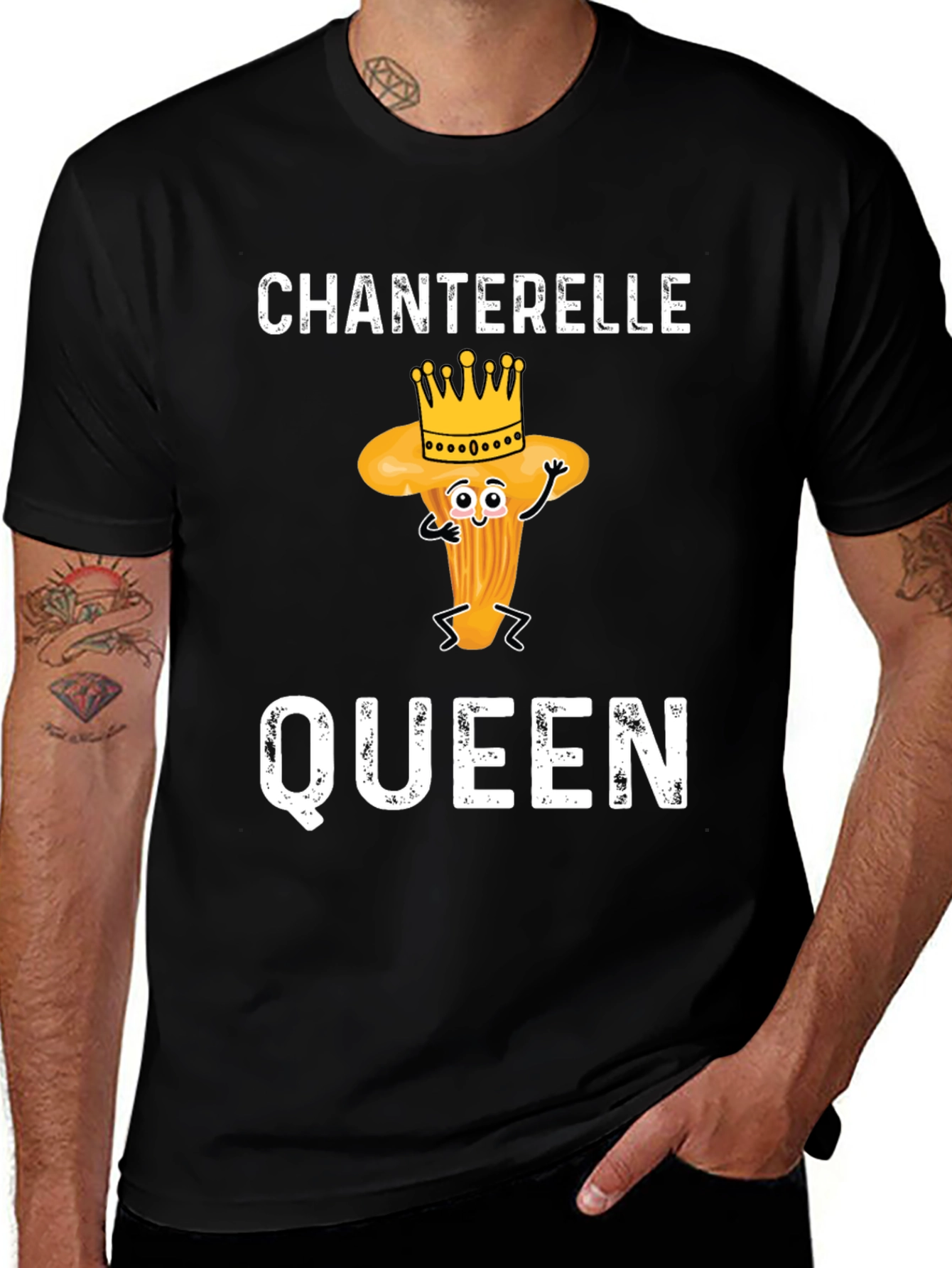 Variant 6 of Chanterelle Queen Funny Mushroom T-Shirt
