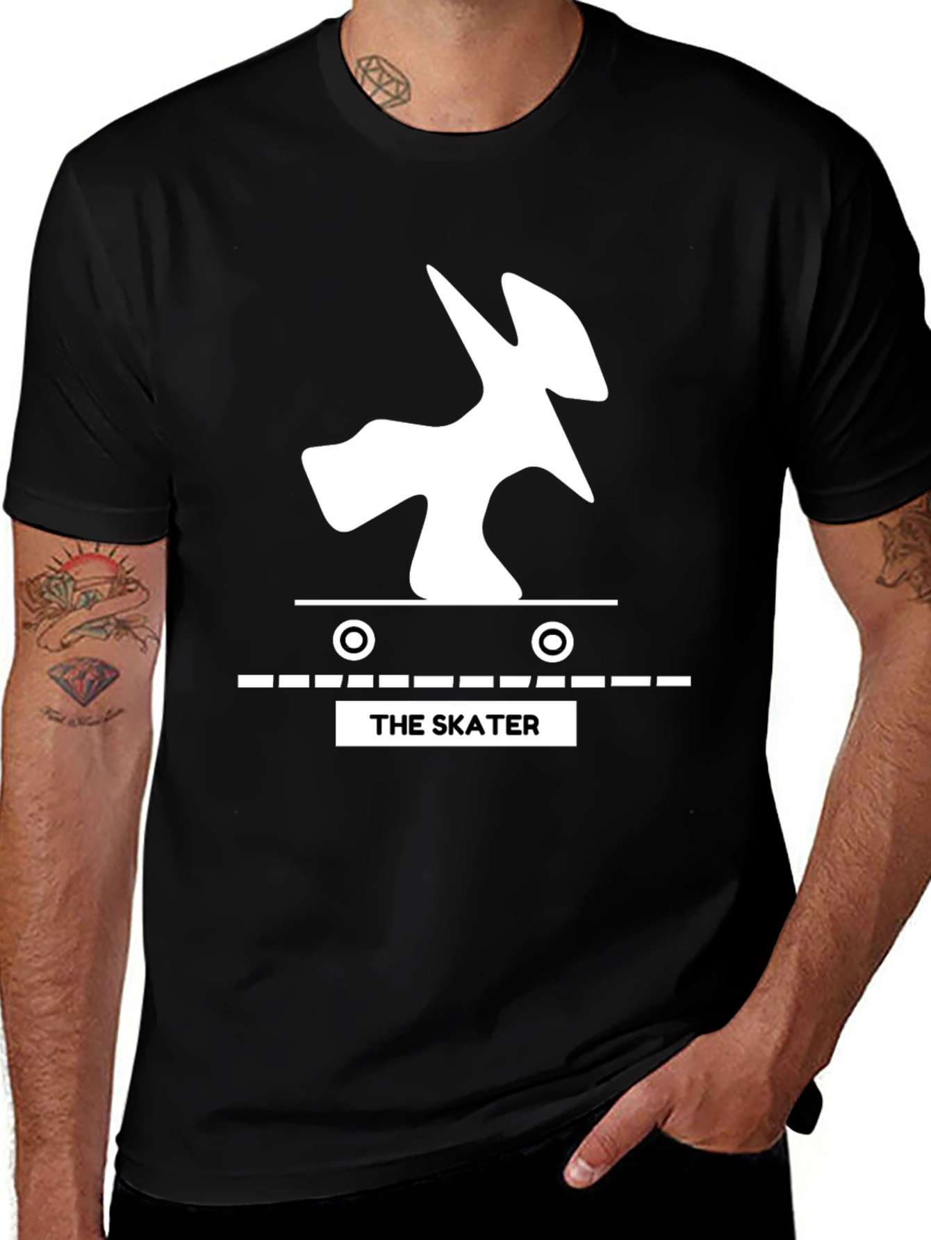 Variant 5 of The Skater Graphic Tee - Cool Black Shirt