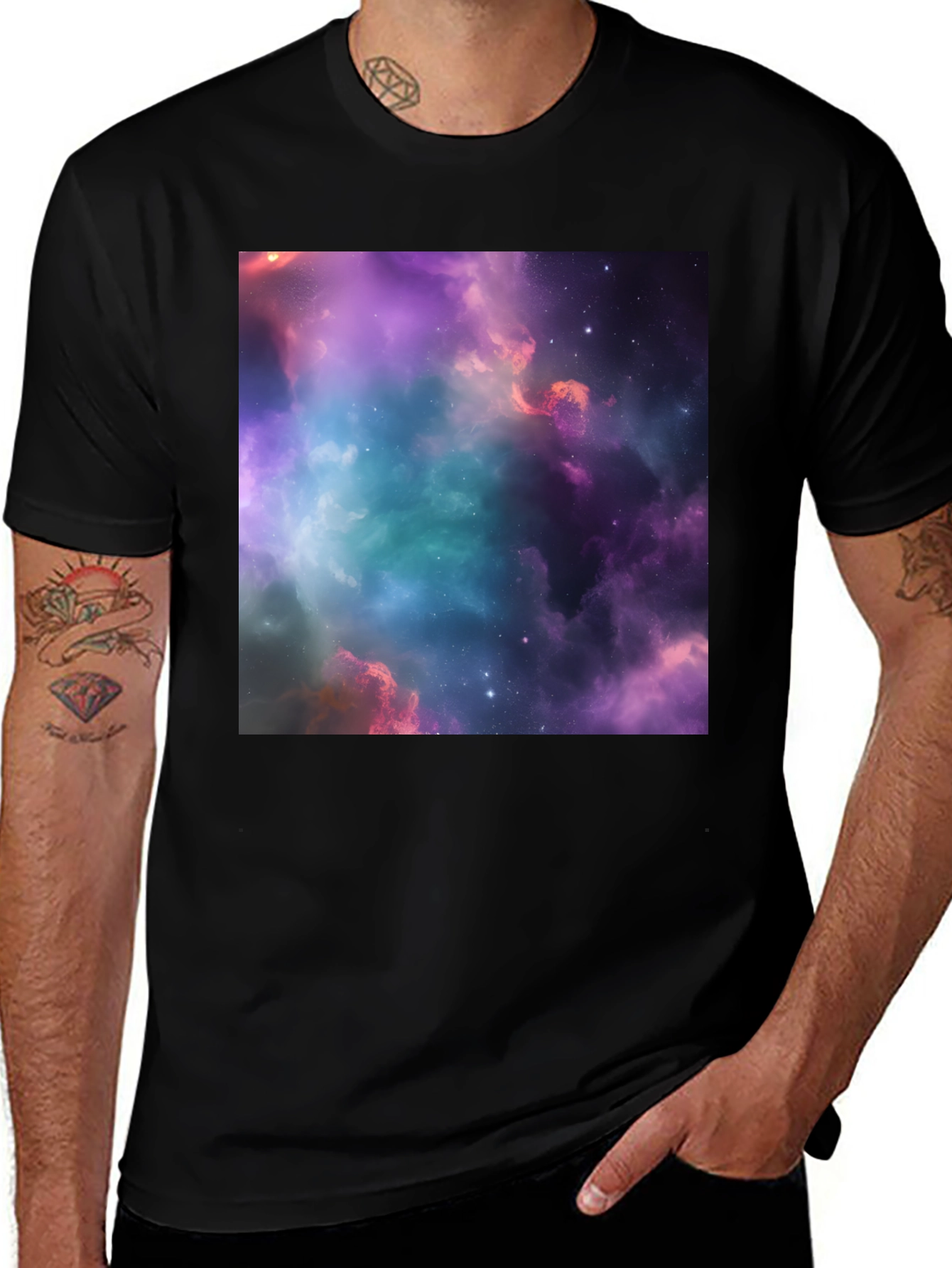 Variant 15 of Nebula Galaxy Graphic Black T-Shirt