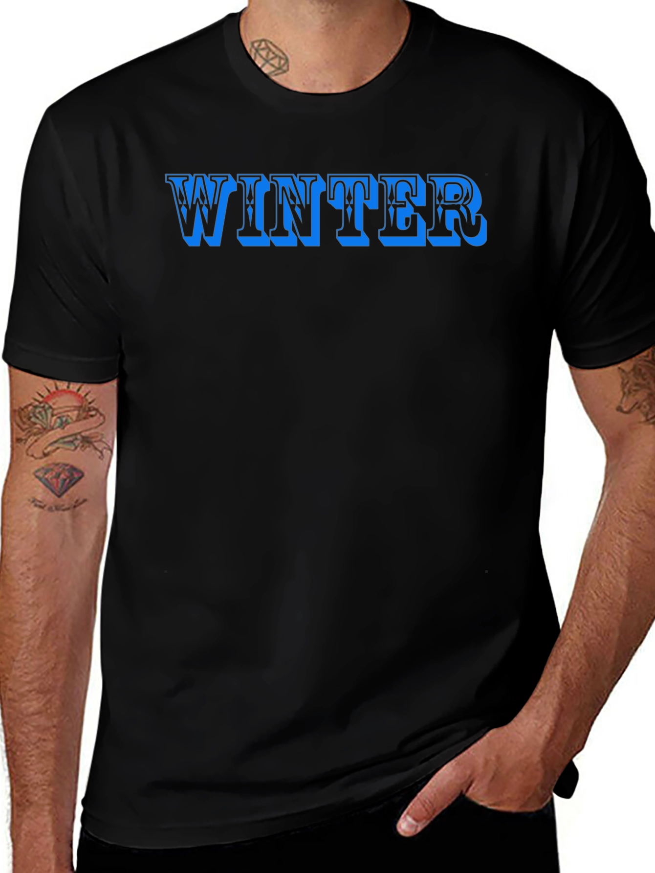 Variant 6 of Winter Graphic Black T-Shirt