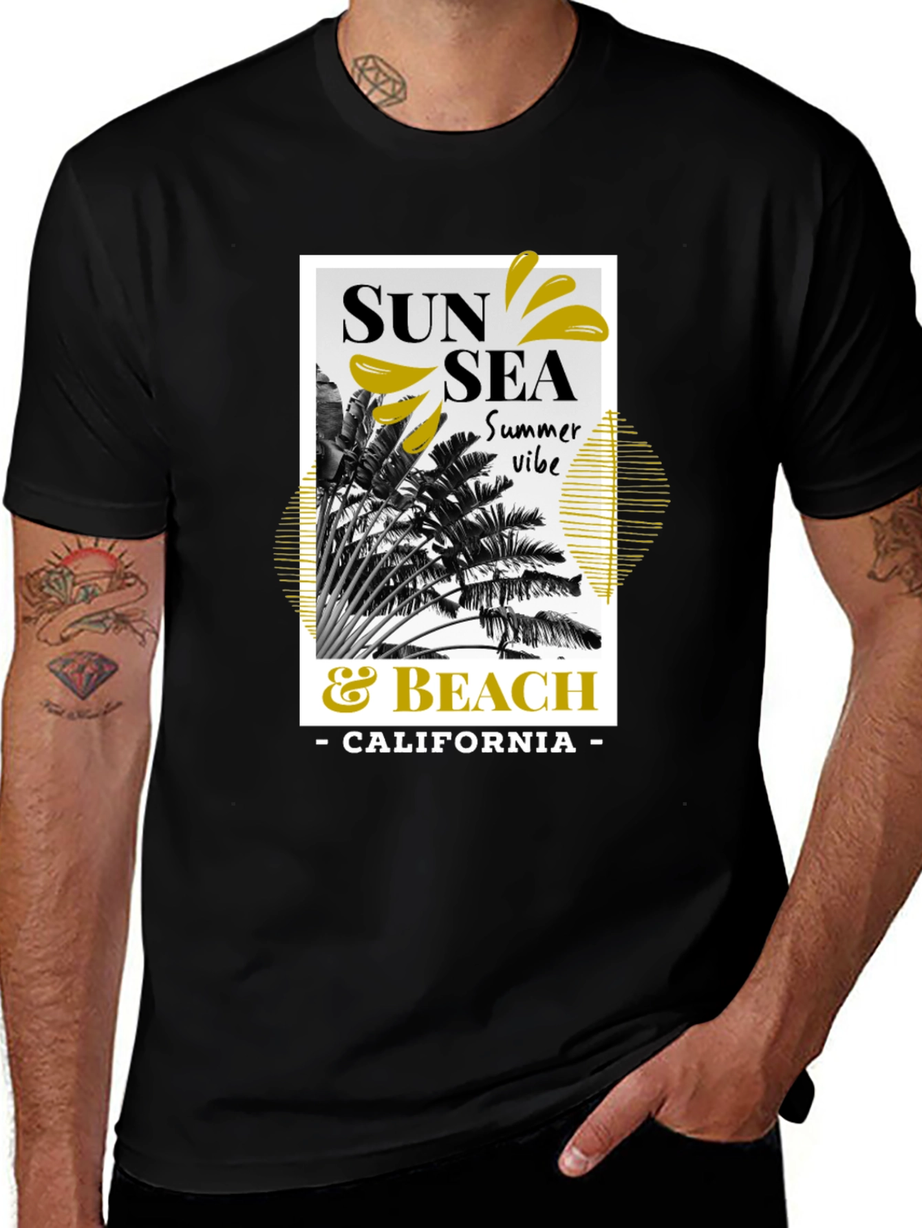 Sun Sea & Beach Graphic Tee - California Summer Vibe T-Shirt