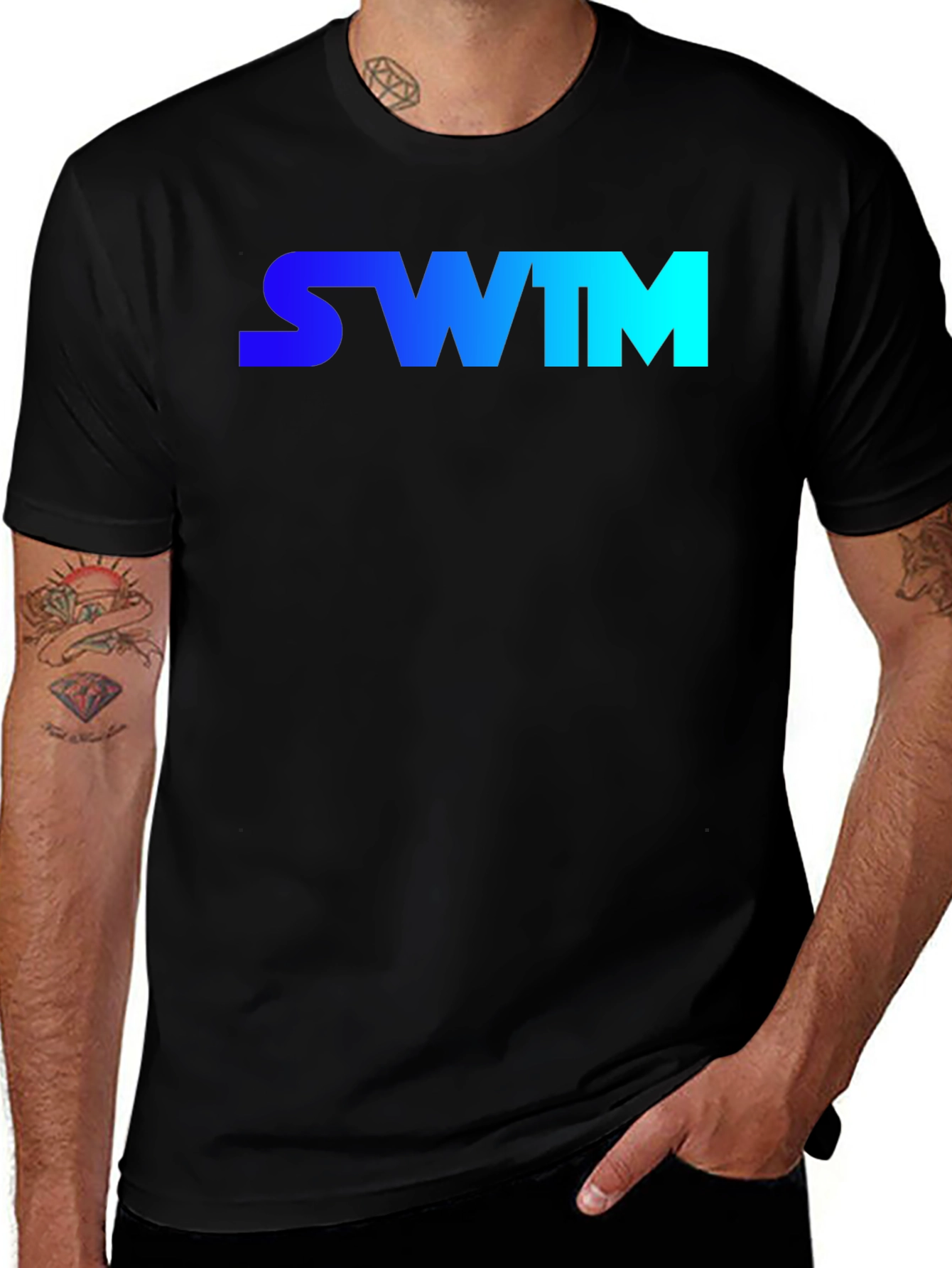 Variant 5 of SWTM Gradient Graphic Tee - Black Cotton T-Shirt