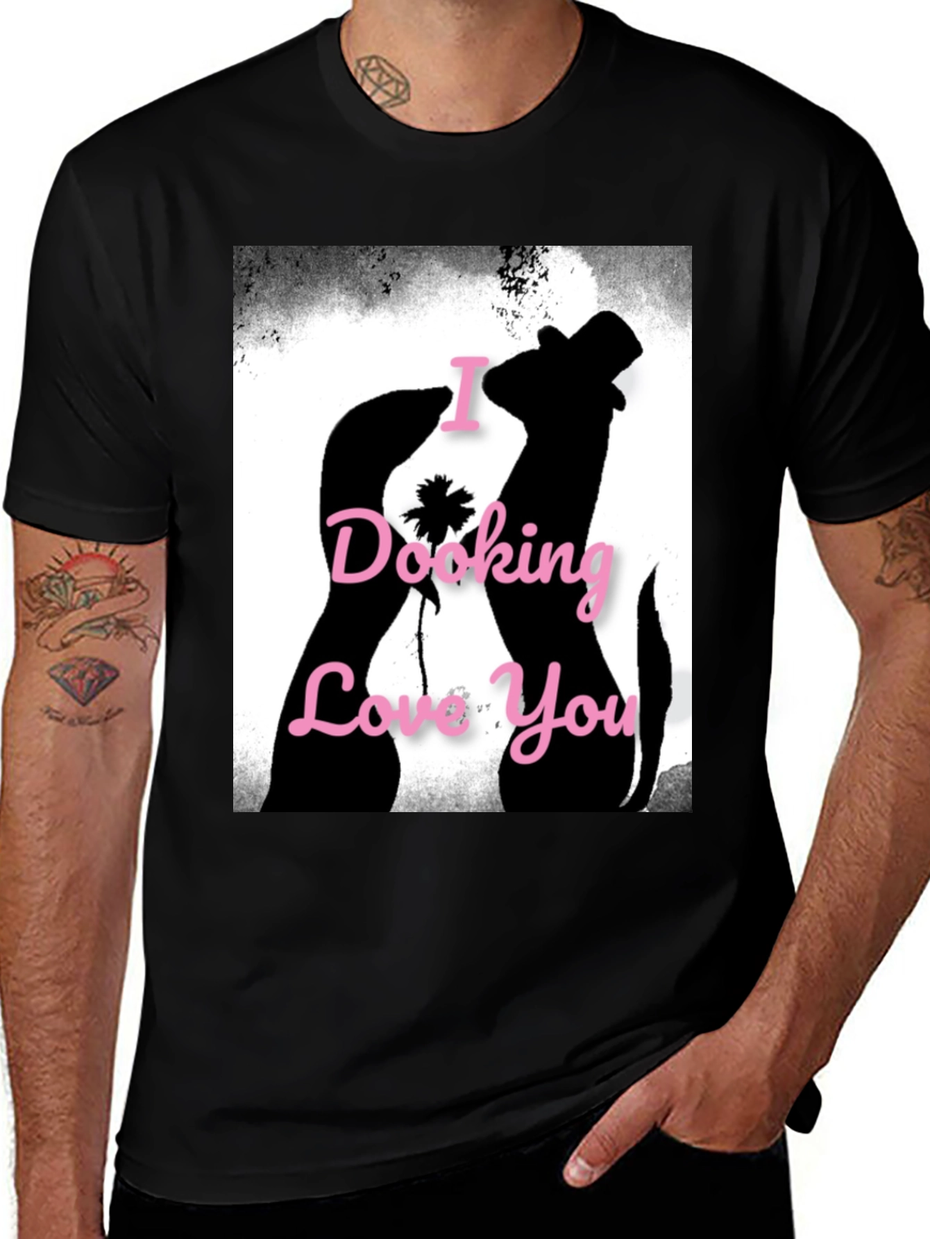Variant 20 of I Dooking Love You Ferret T-Shirt - Black