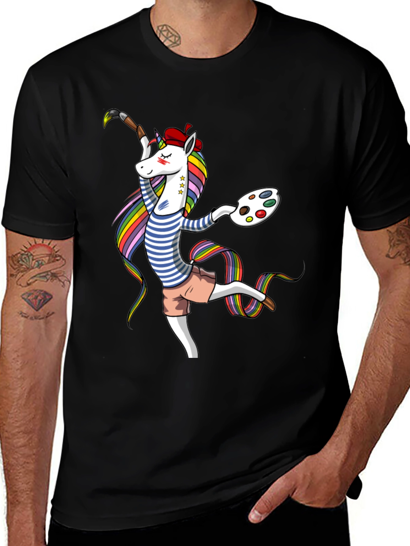 Variant 13 of Unicorn Artist T-Shirt - Whimsical Palette Tee