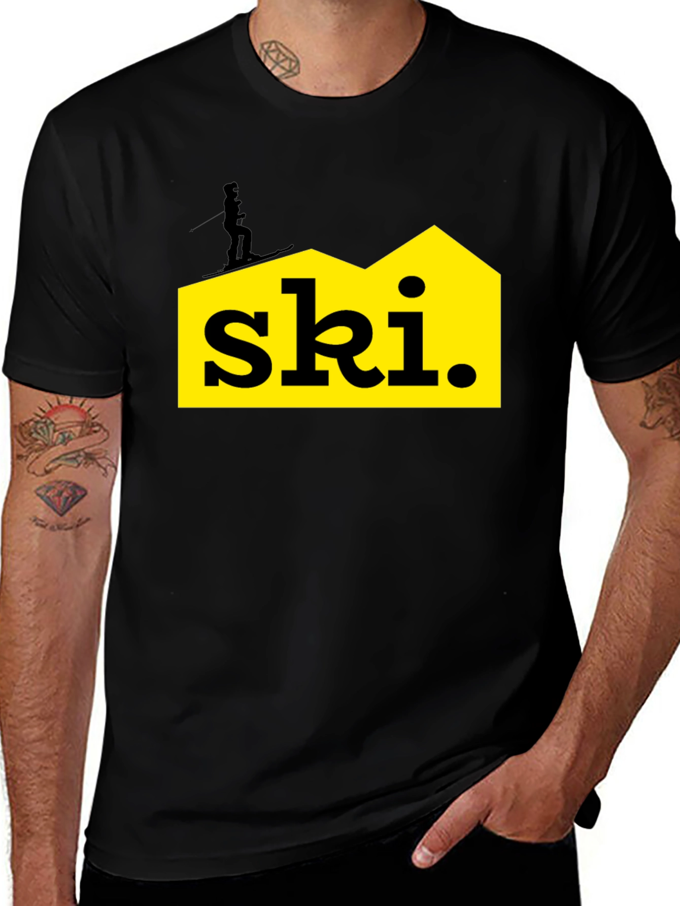 Variant 23 of Ski Graphic Tee - Black Unisex T-Shirt
