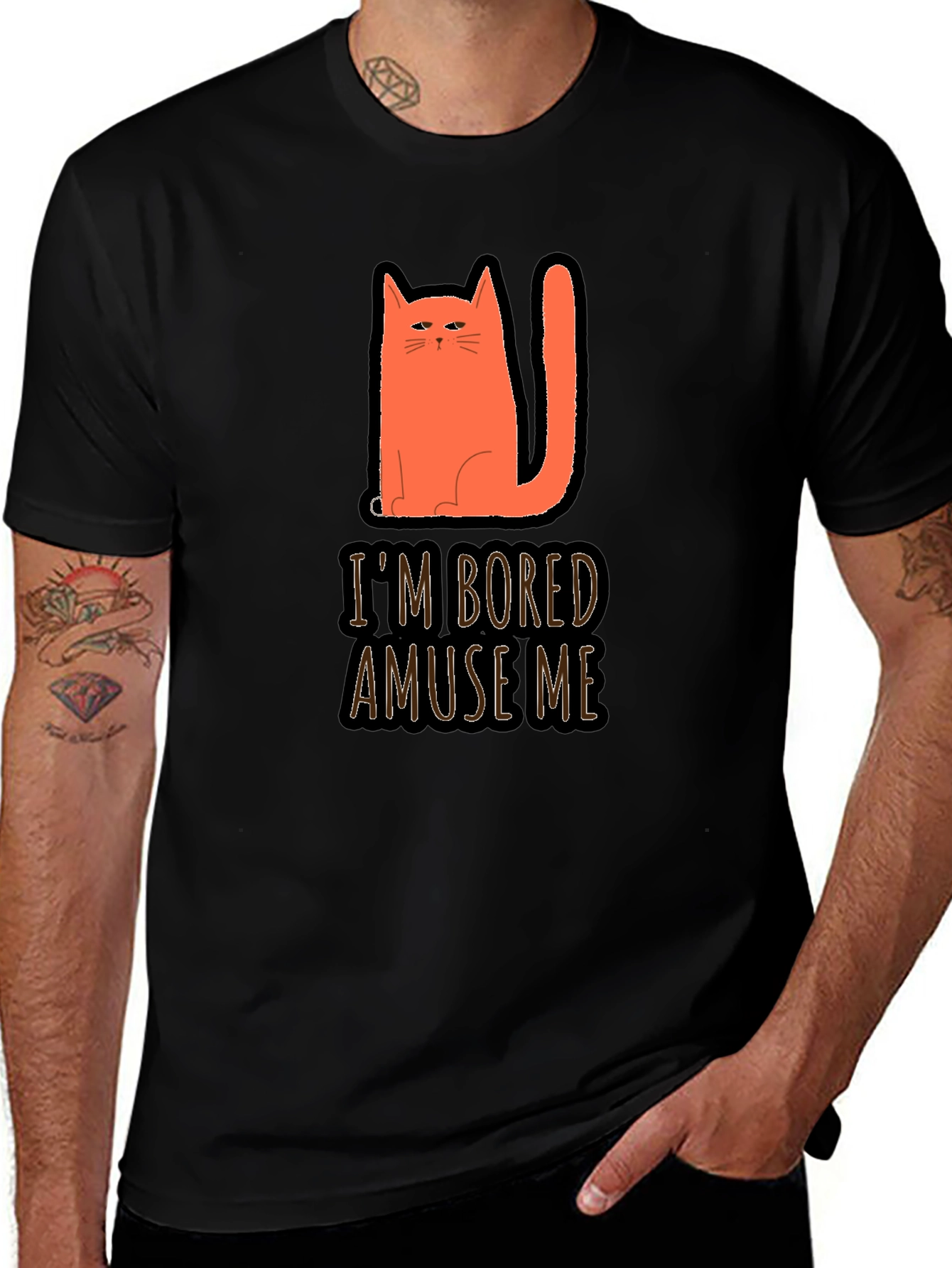 Variant 25 of Bored Cat T-Shirt - Amuse Me Funny Tee