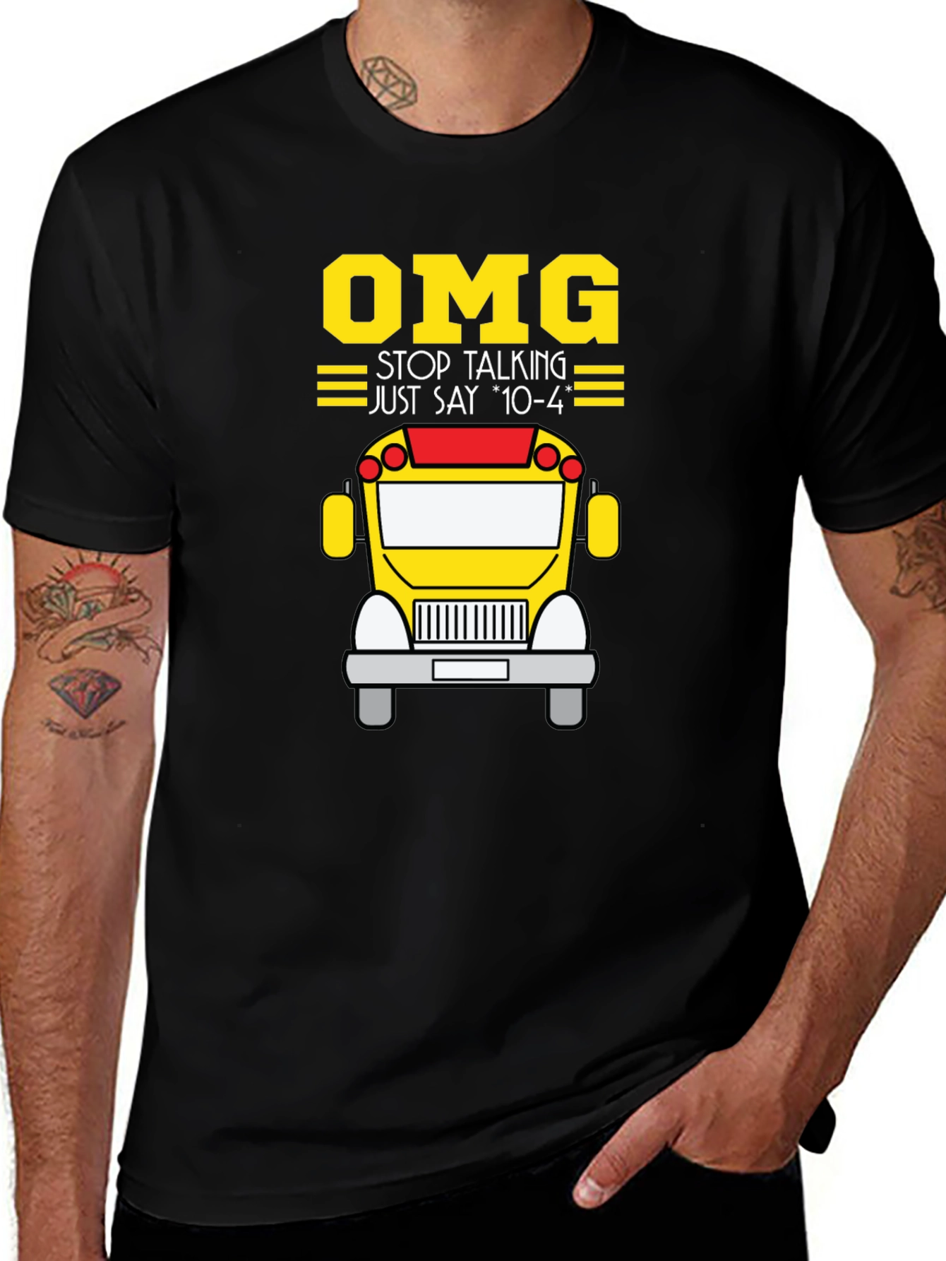 Variant 16 of OMG Stop Talking School Bus T-Shirt
