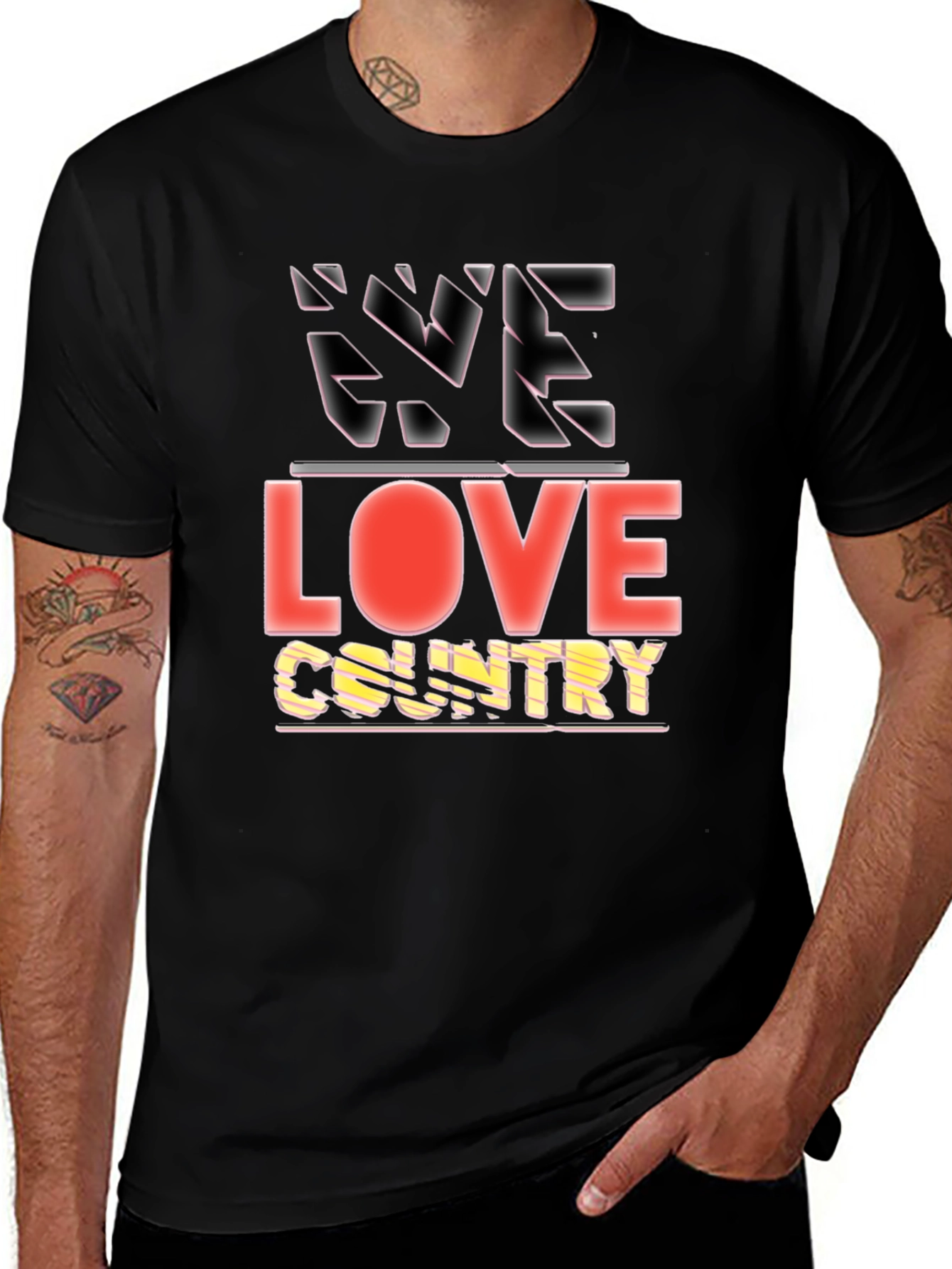 Variant 22 of We Love Country Graphic Tee - Black
