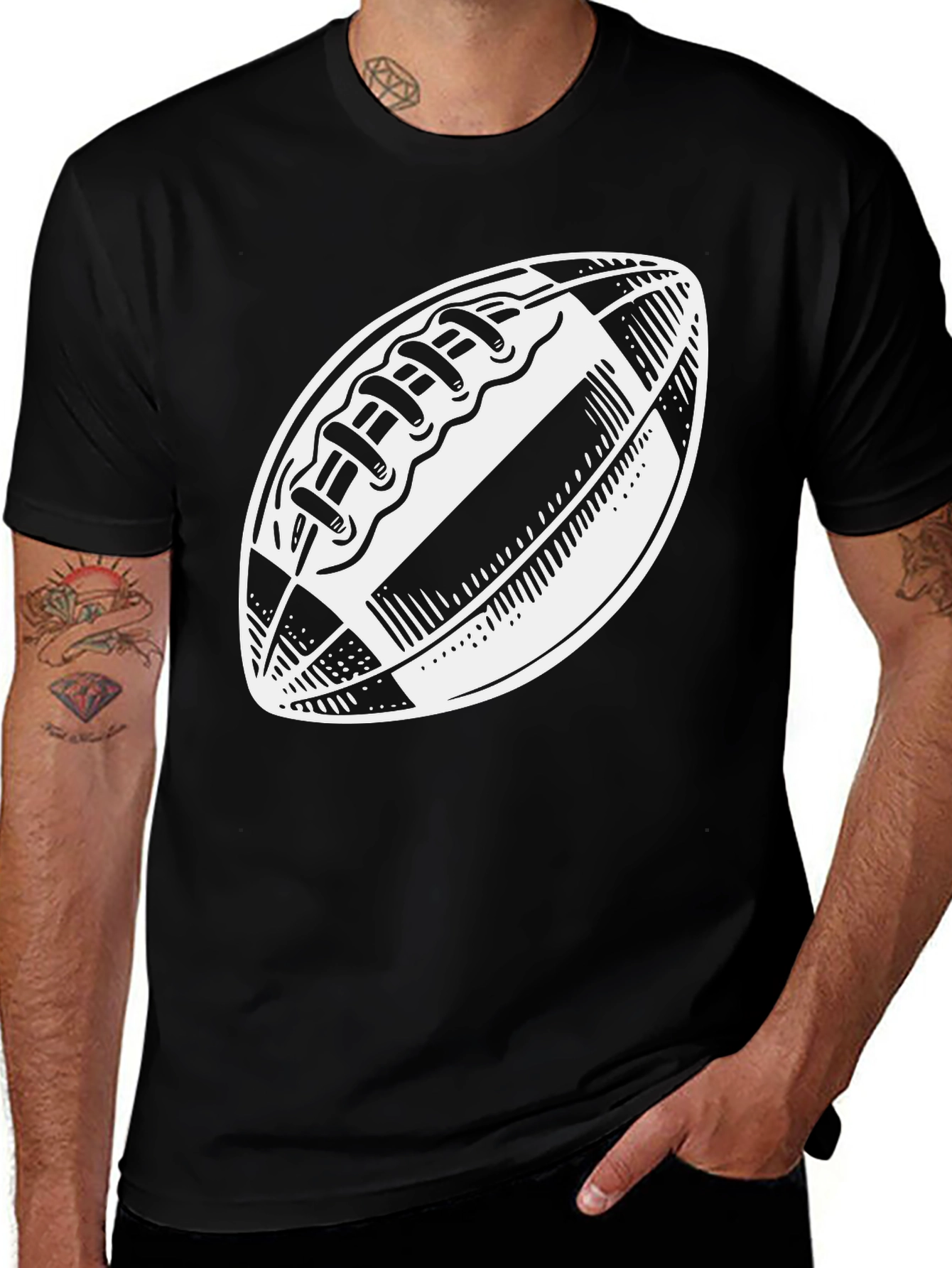 Variant 19 of Football Graphic Tee - Stylish Black Cotton T-Shirt