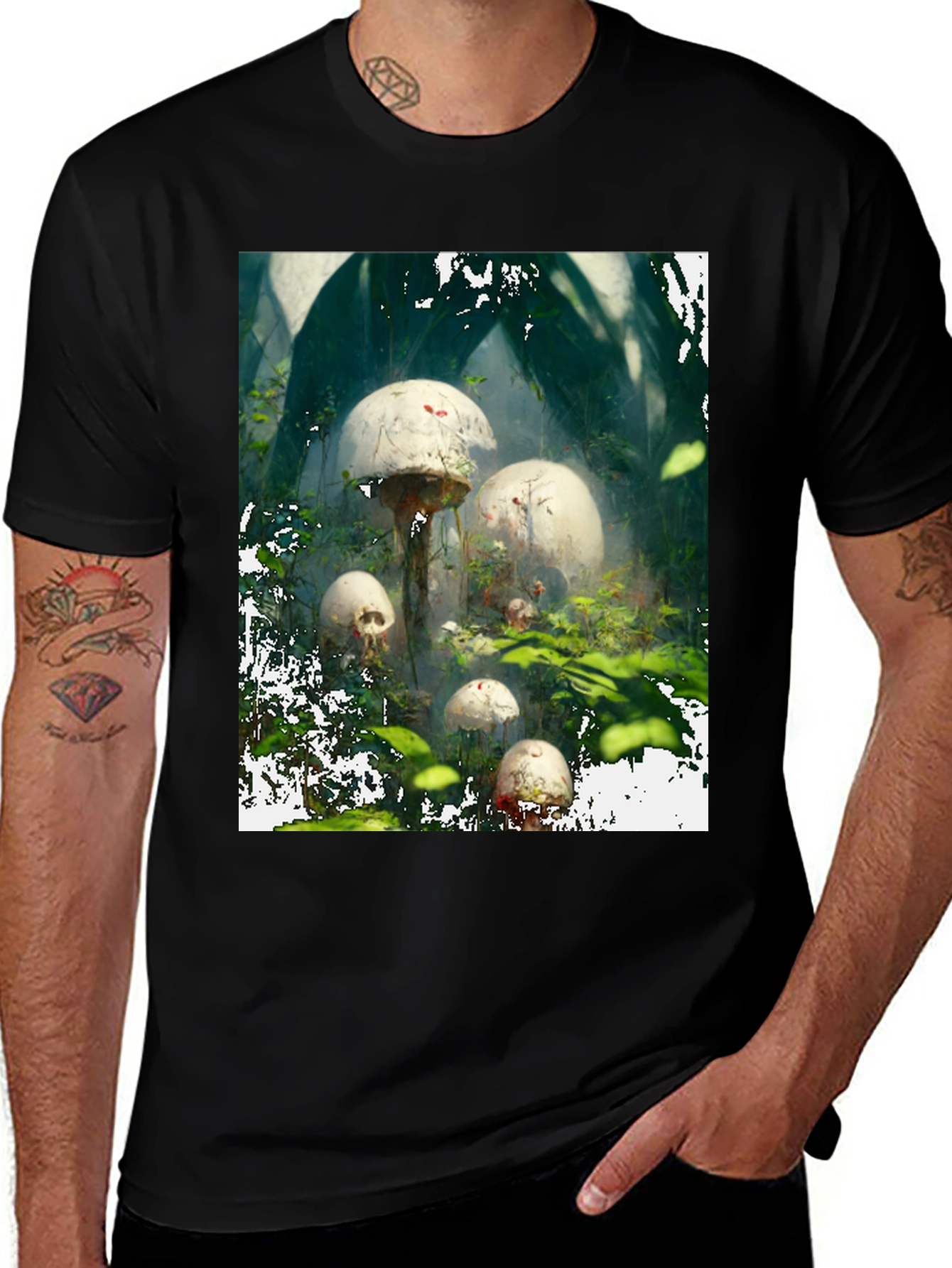 Variant 9 of Mushroom Skull Forest Tee
