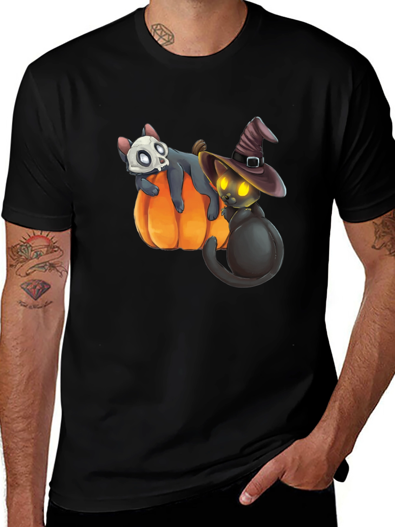 Variant 30 of Halloween Cats on Pumpkin T-Shirt
