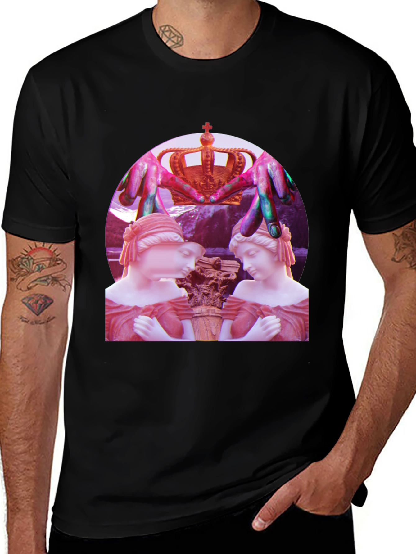 Variant 12 of Artistic Statue Graphic Tee - Unique Design