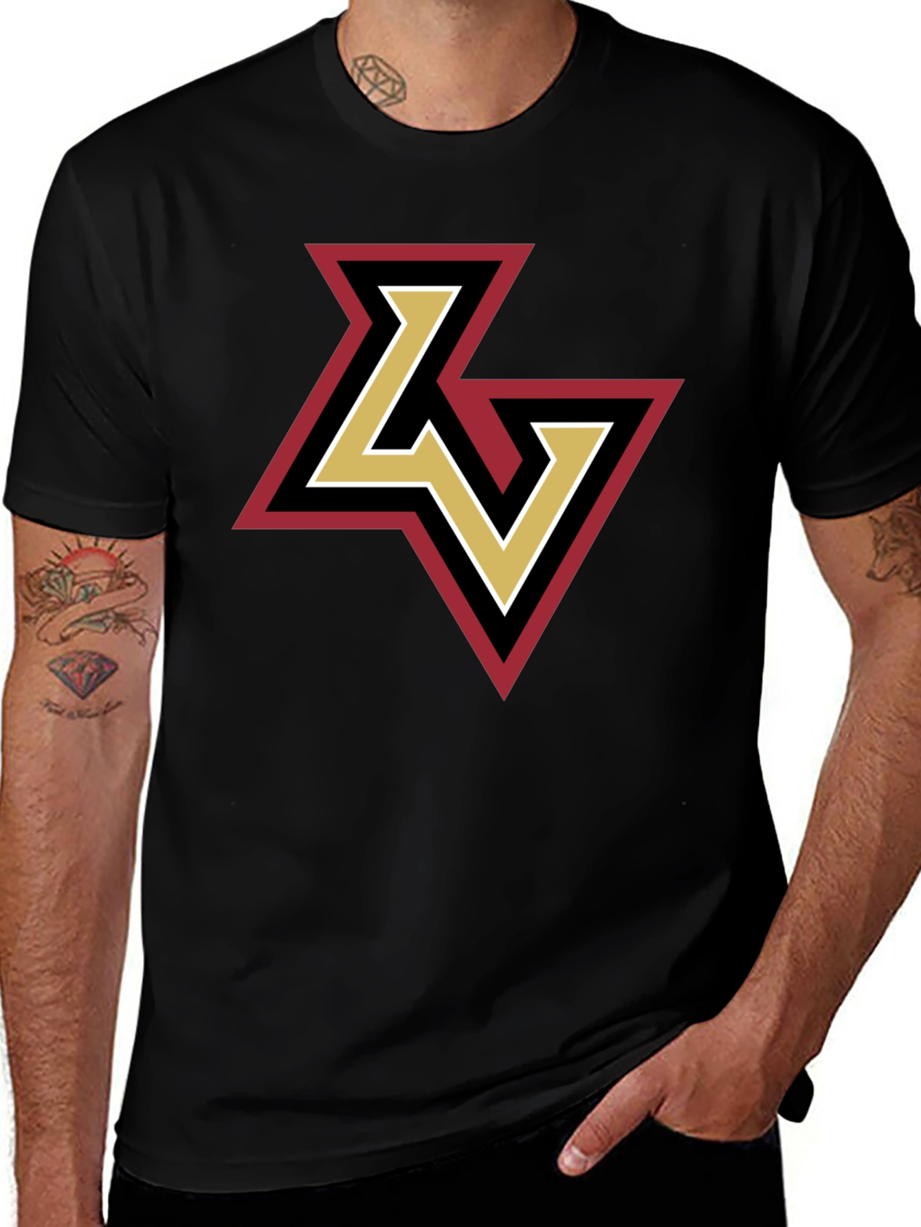 Variant 4 of LV Logo Tee - Stylish Black Cotton Graphic T-Shirt