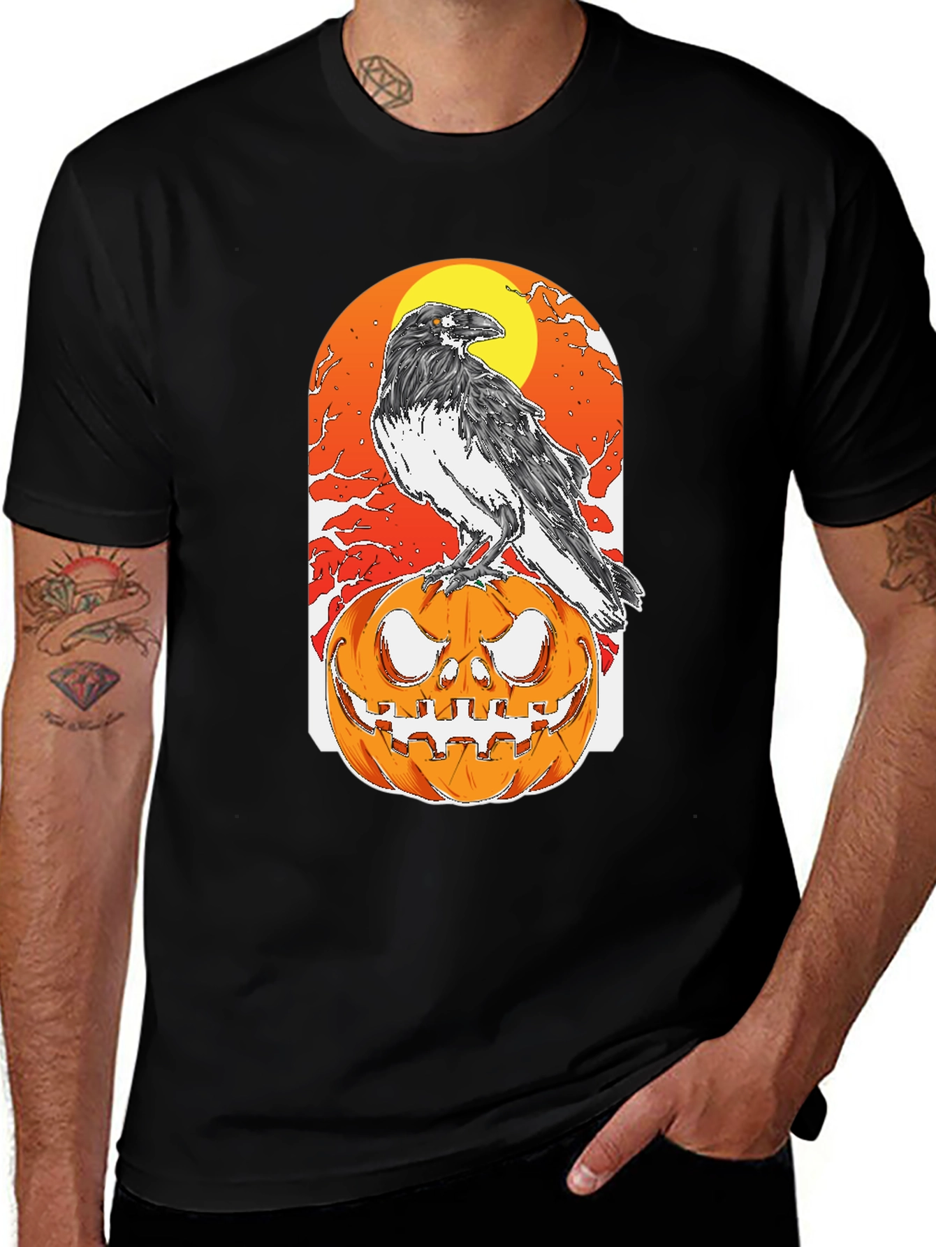 Halloween Crow Pumpkin T-Shirt
