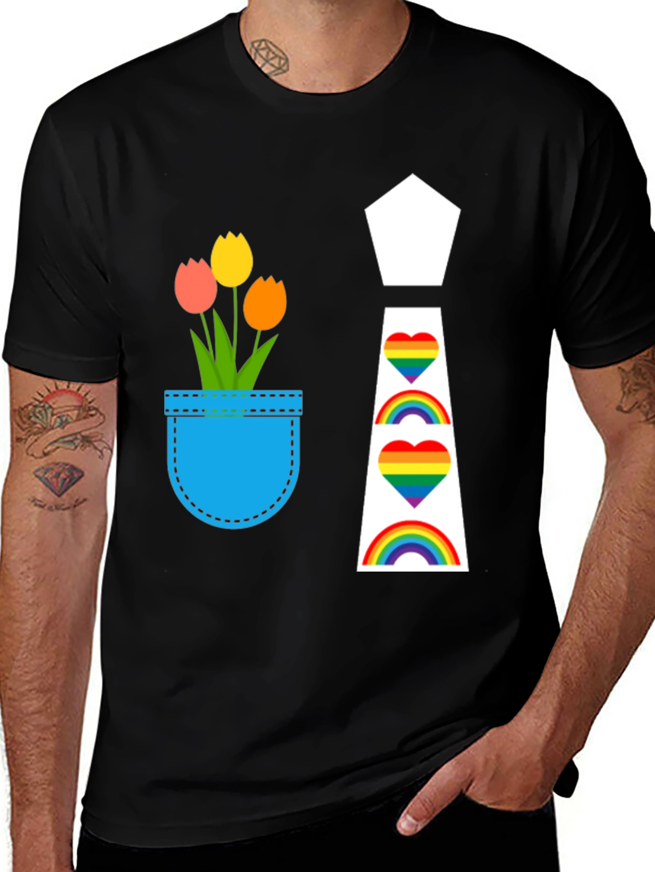 Variant 2 of Rainbow Love T-Shirt