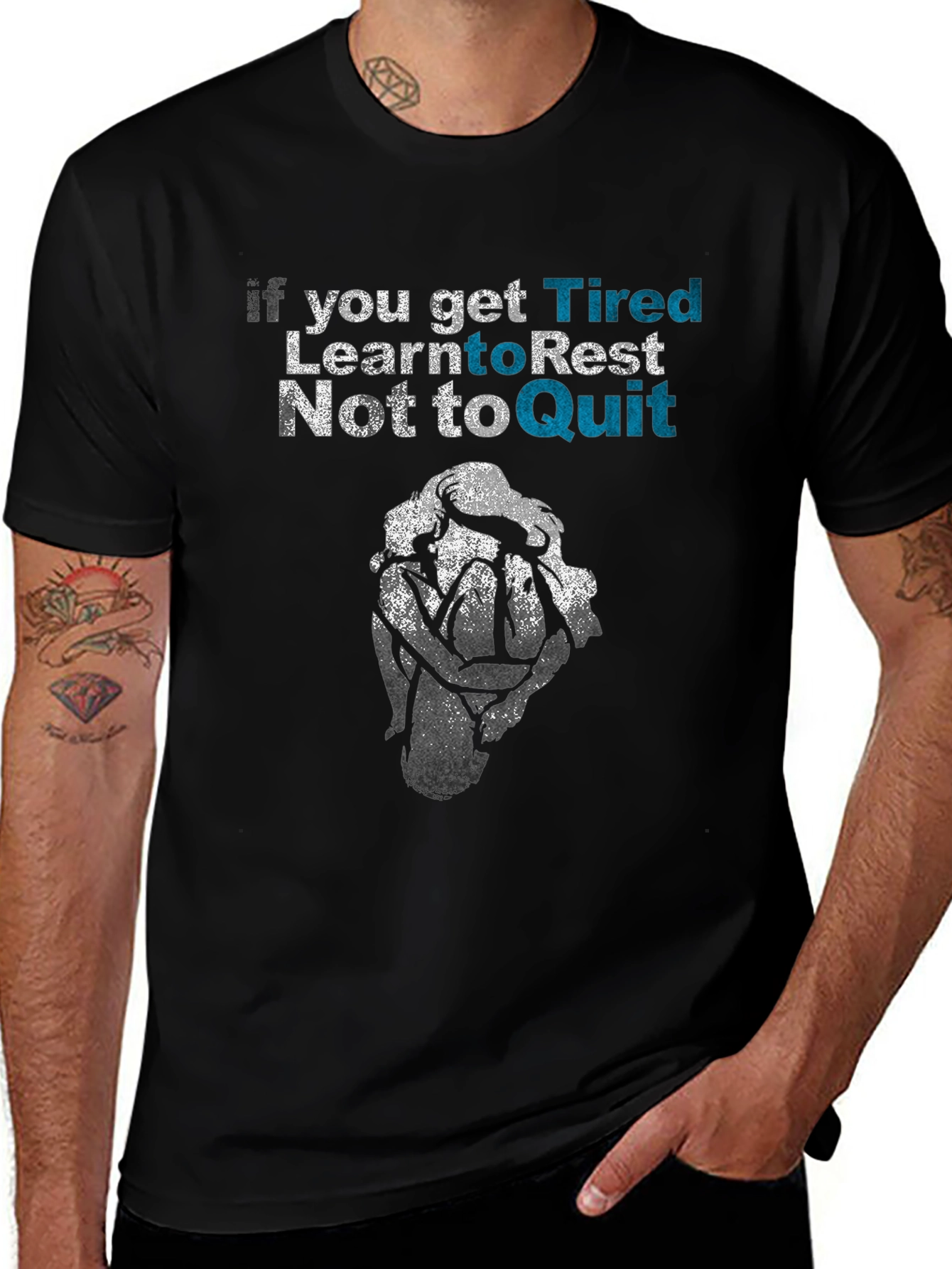 Variant 29 of Motivational Graphic Tee: Rest, Don't Quit