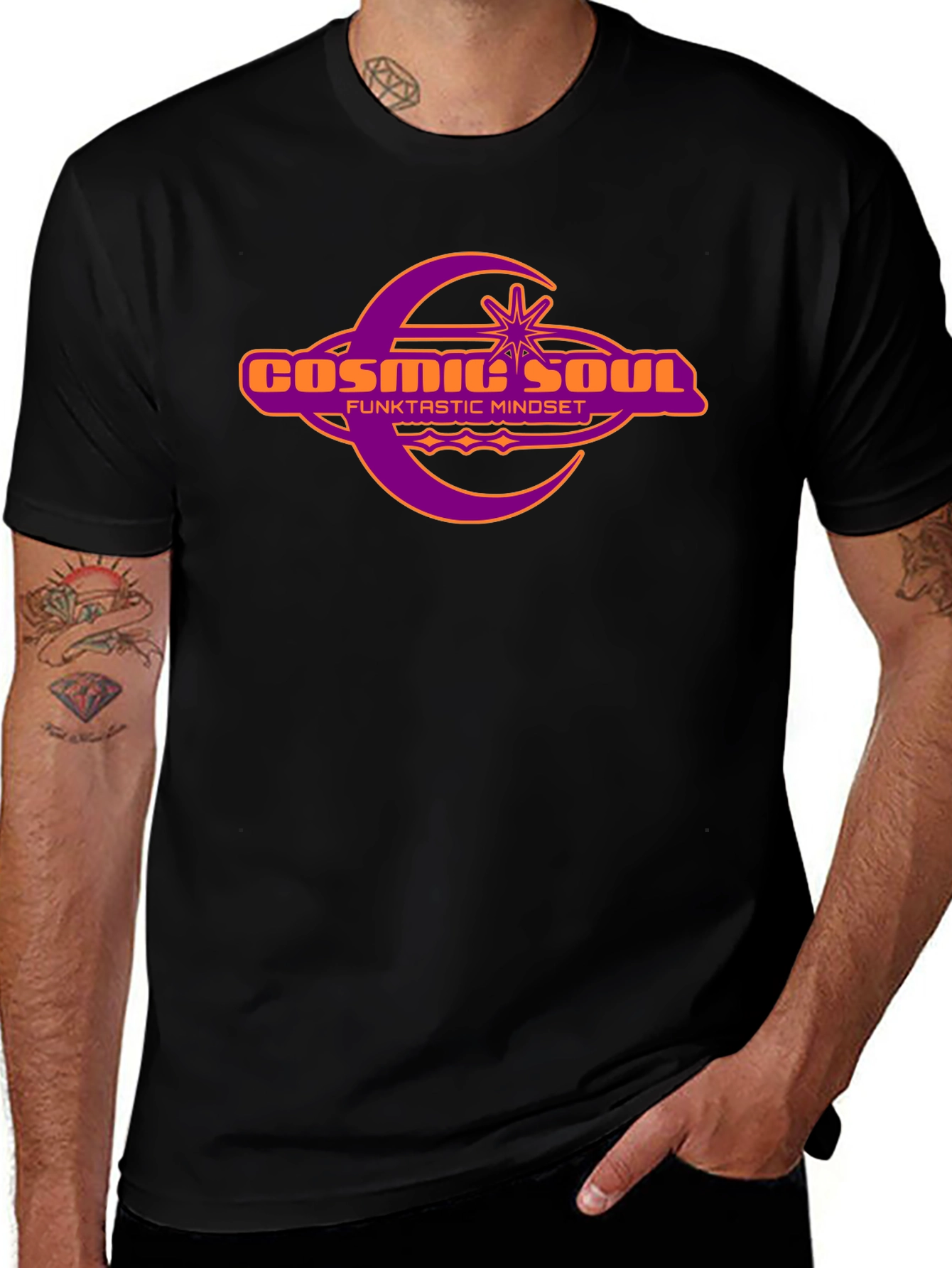Variant 16 of Cosmic Soul Graphic Black T-Shirt Funktastic Mindset