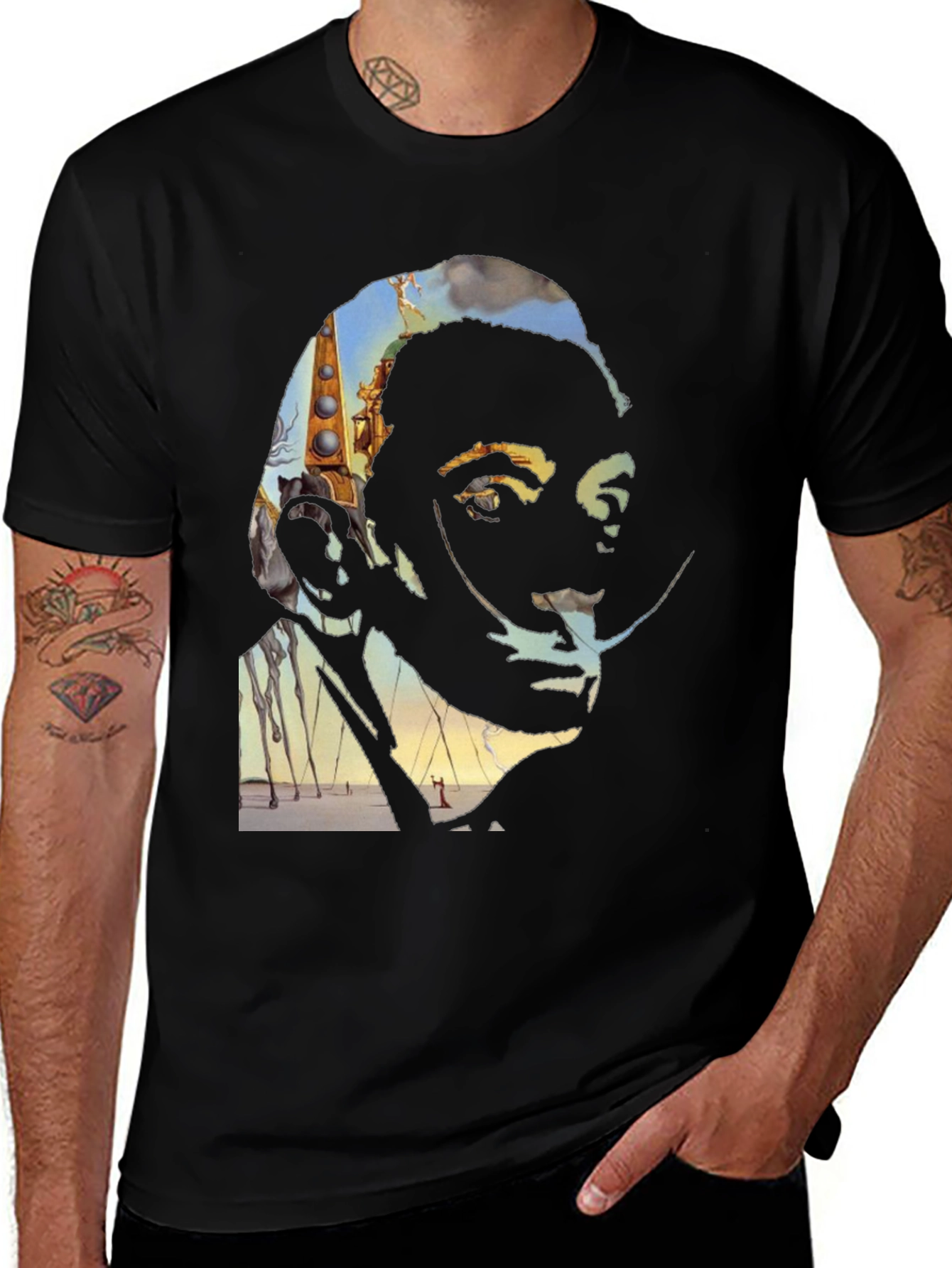Variant 28 of Salvador Dali Graphic Tee - Black Cotton Blend