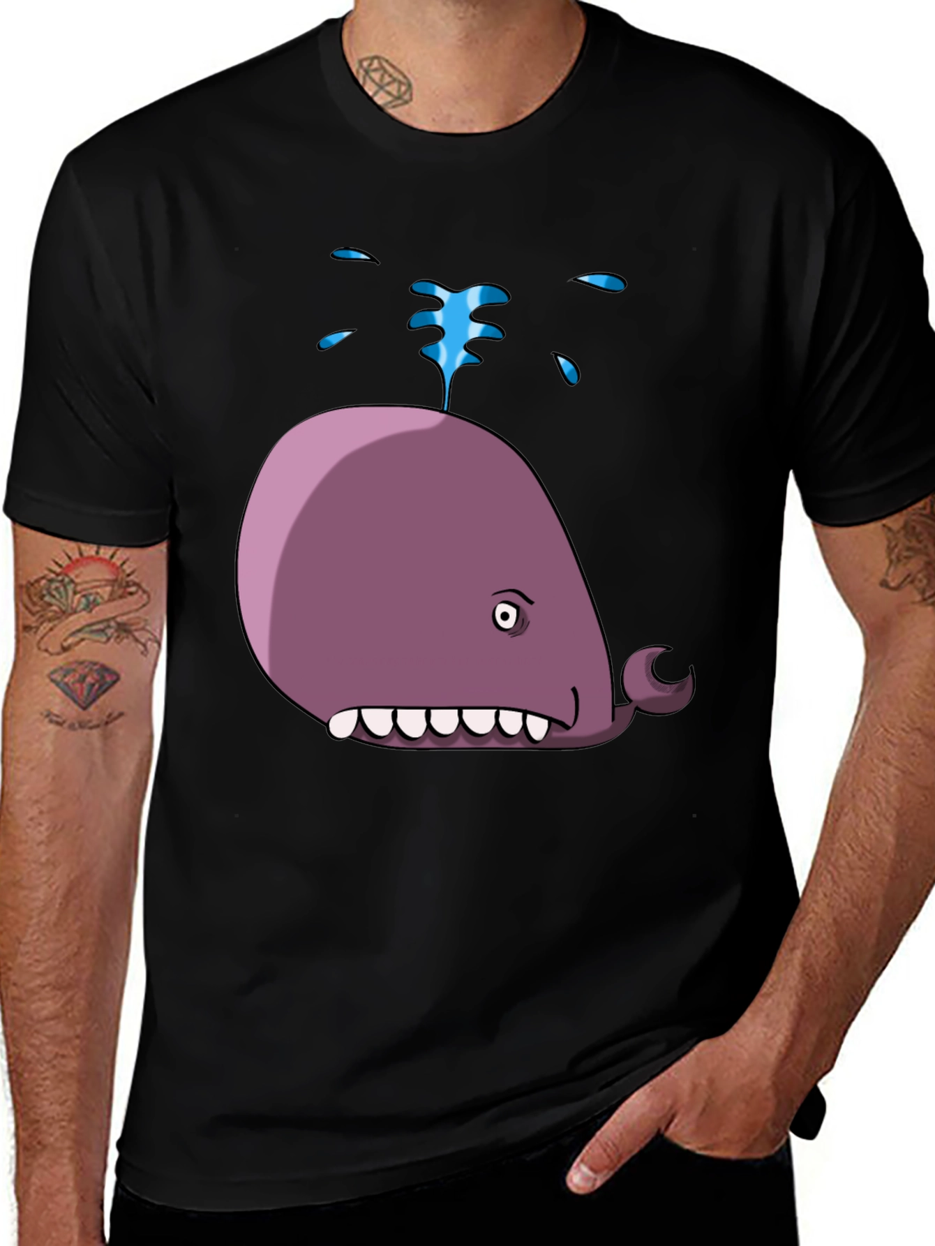 Variant 7 of Whimsical Whale Graphic Tee - Fun and Unique Design