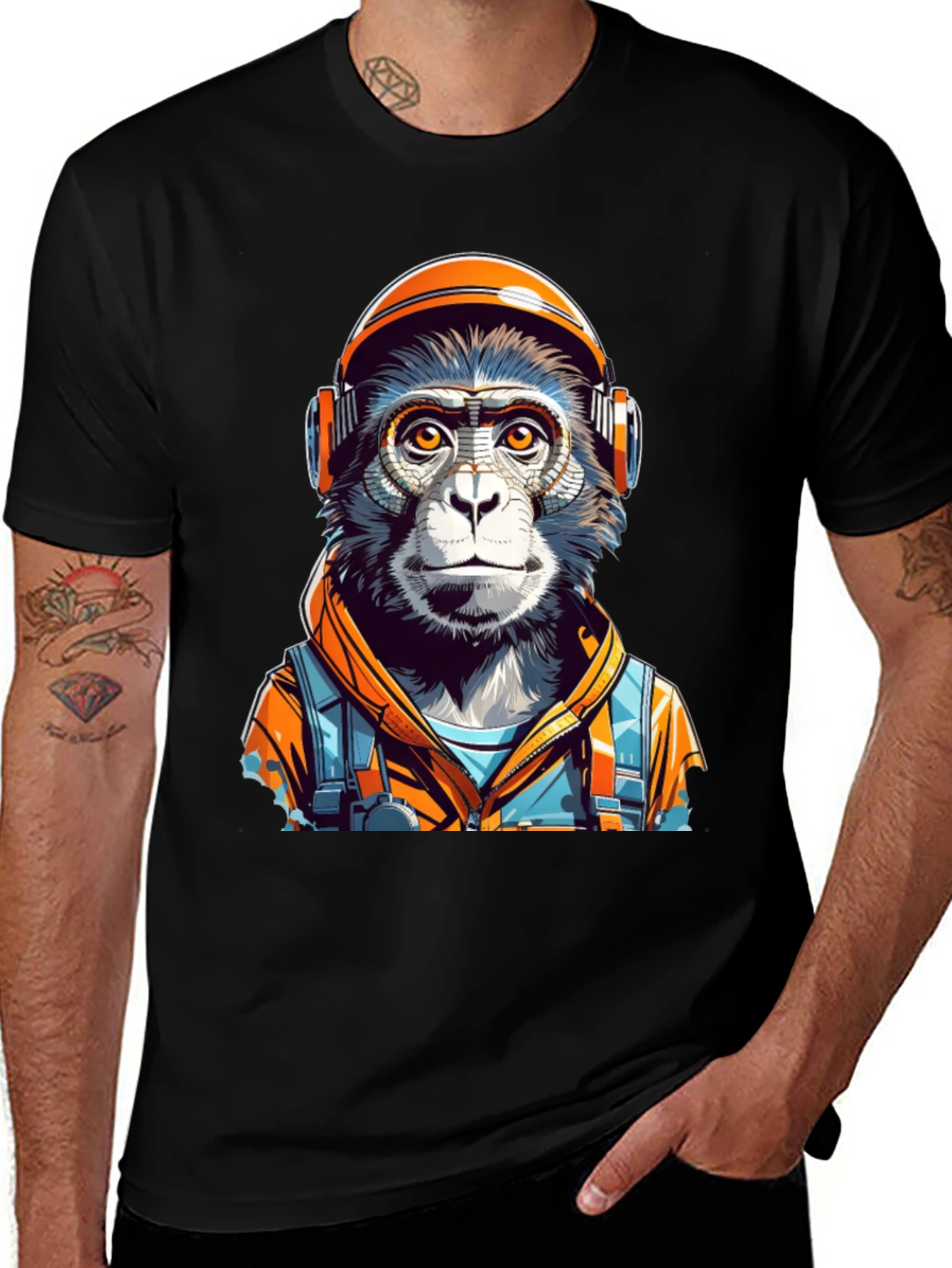 Variant 23 of Monkey Astronaut Graphic Tee - Unique Design