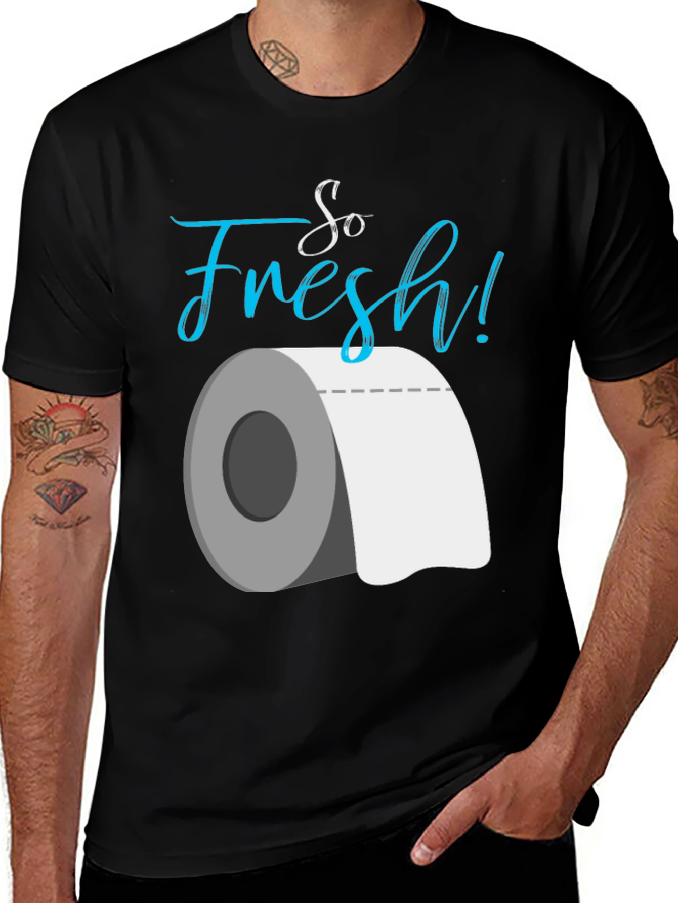 Black So Fresh Toilet Paper Graphic T-Shirt main image