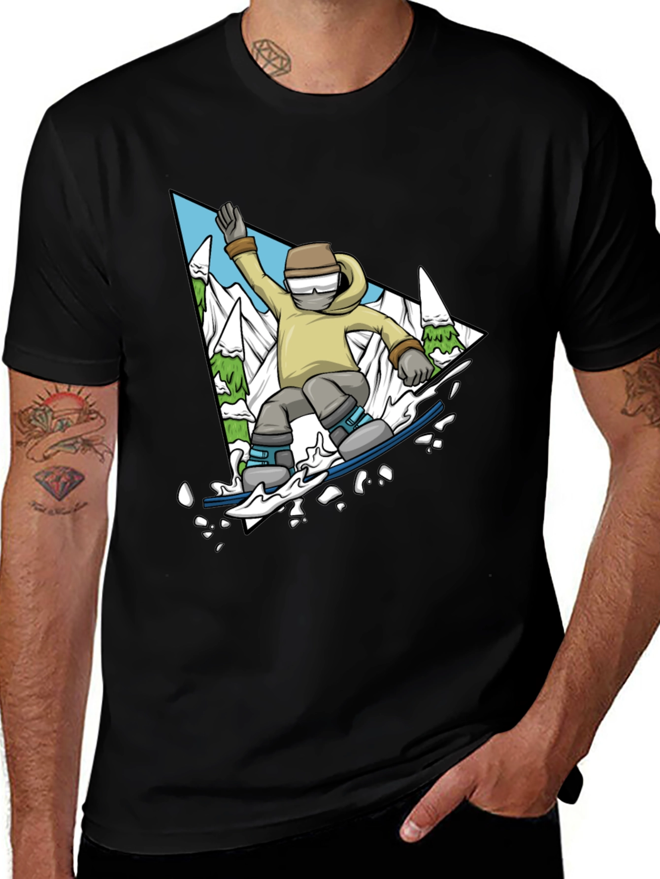Variant 28 of Snowboarding T-Shirt - Mountain Adventure Graphic Tee