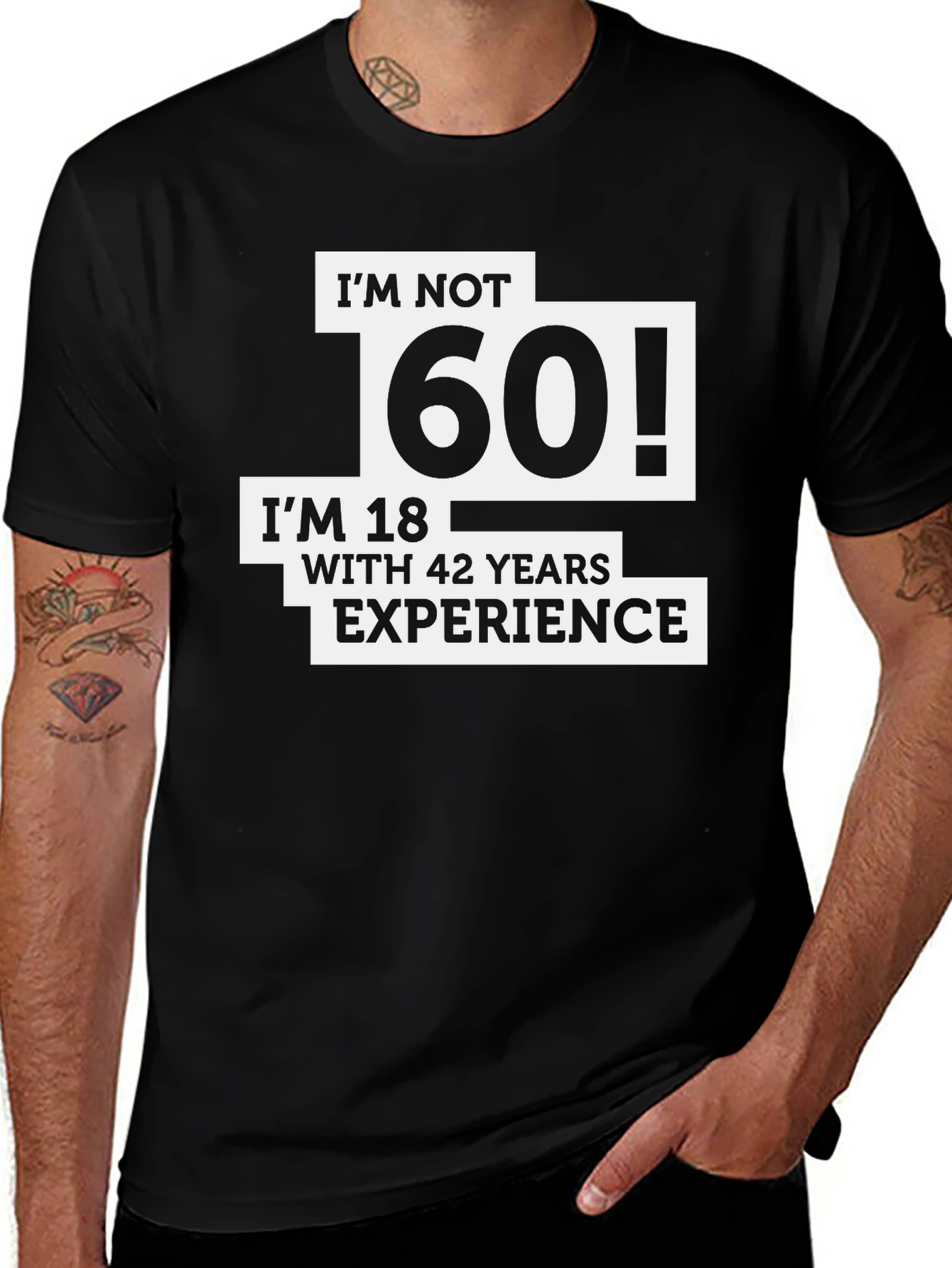 Variant 12 of Funny 60th Birthday T-Shirt - I'm Not 60, I'm 18