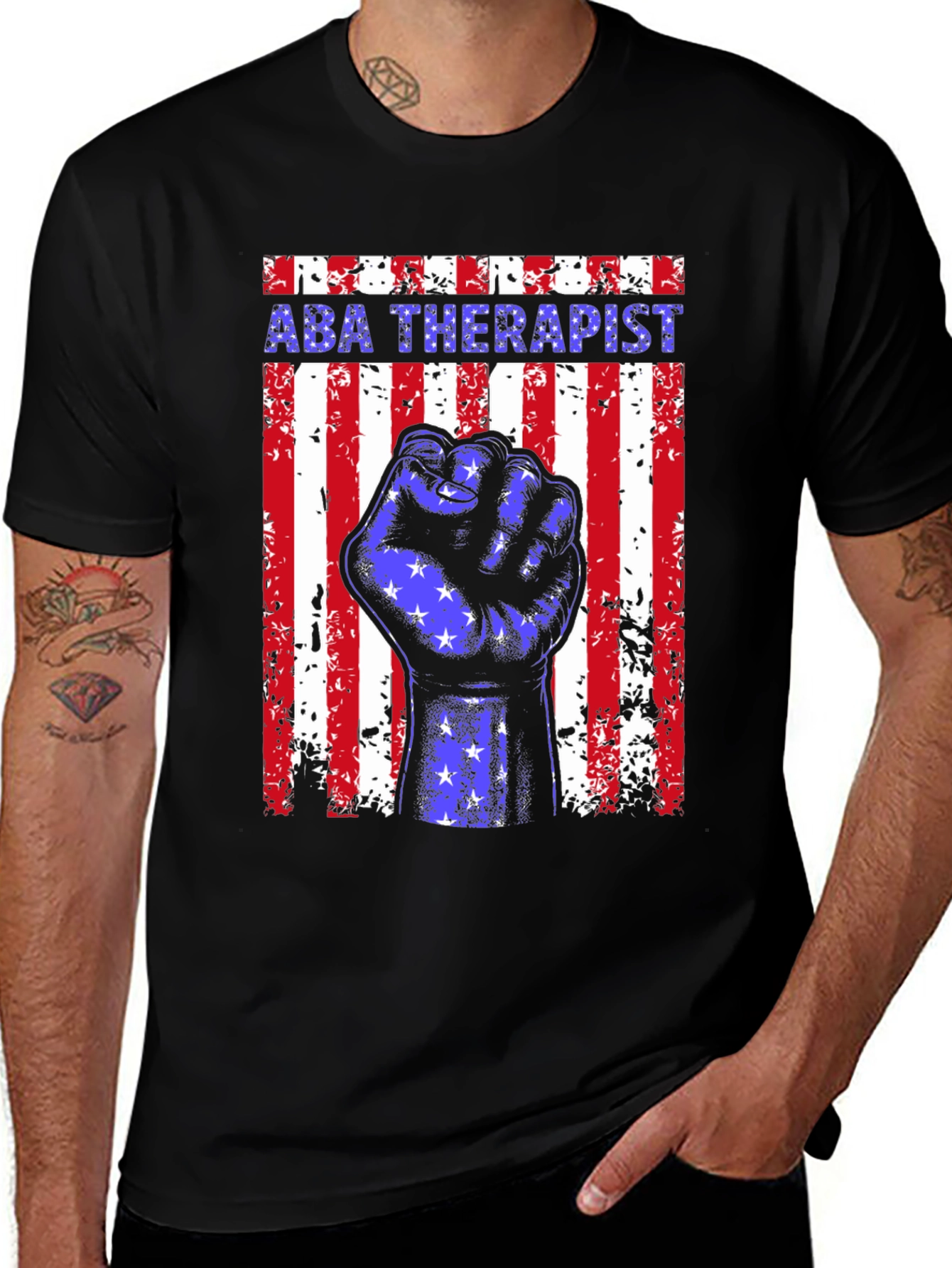 ABA Therapist American Flag Graphic T-Shirt