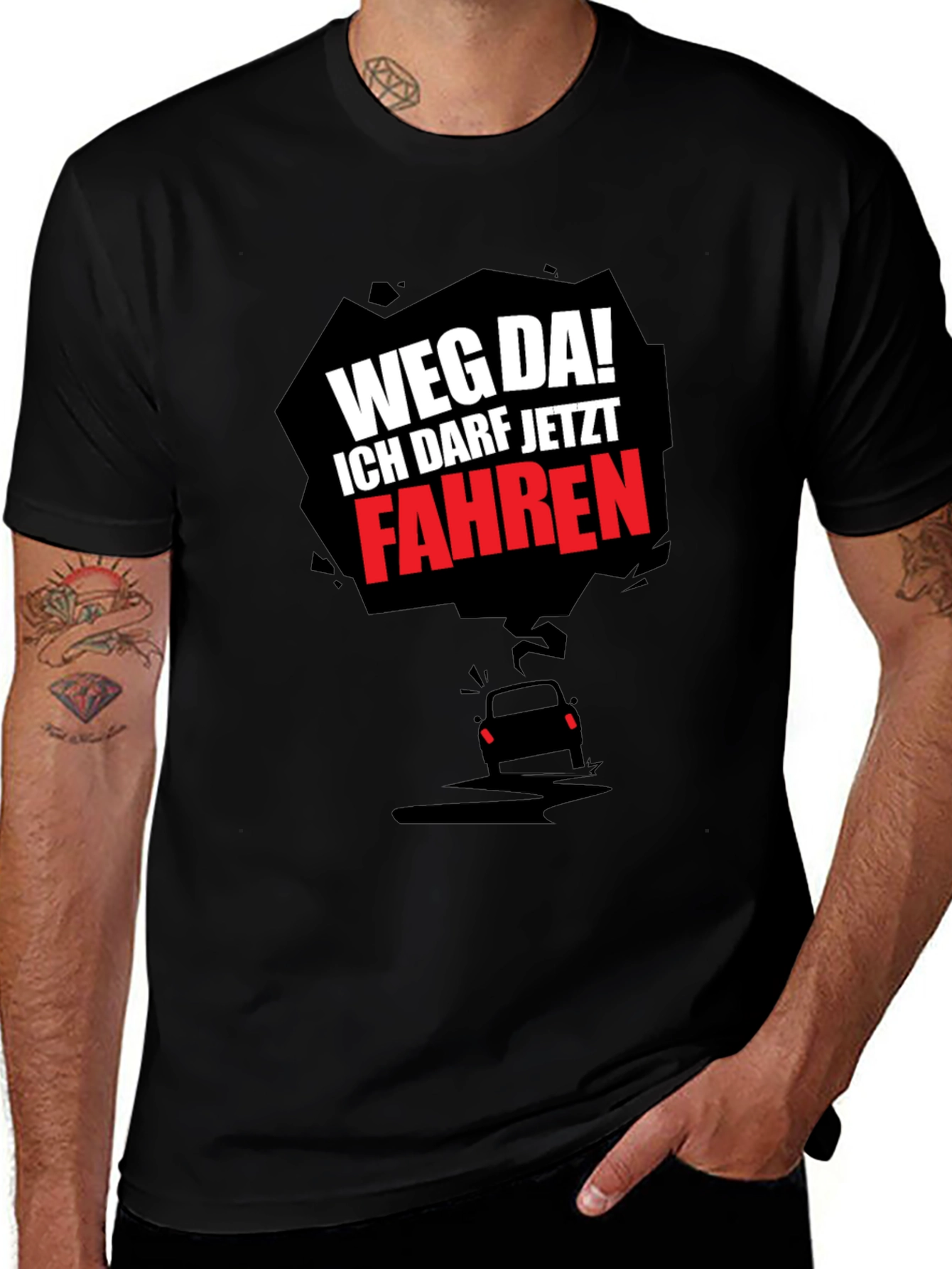Variant 3 of Weg Da! I Can Drive Now T-Shirt - German Humor Tee
