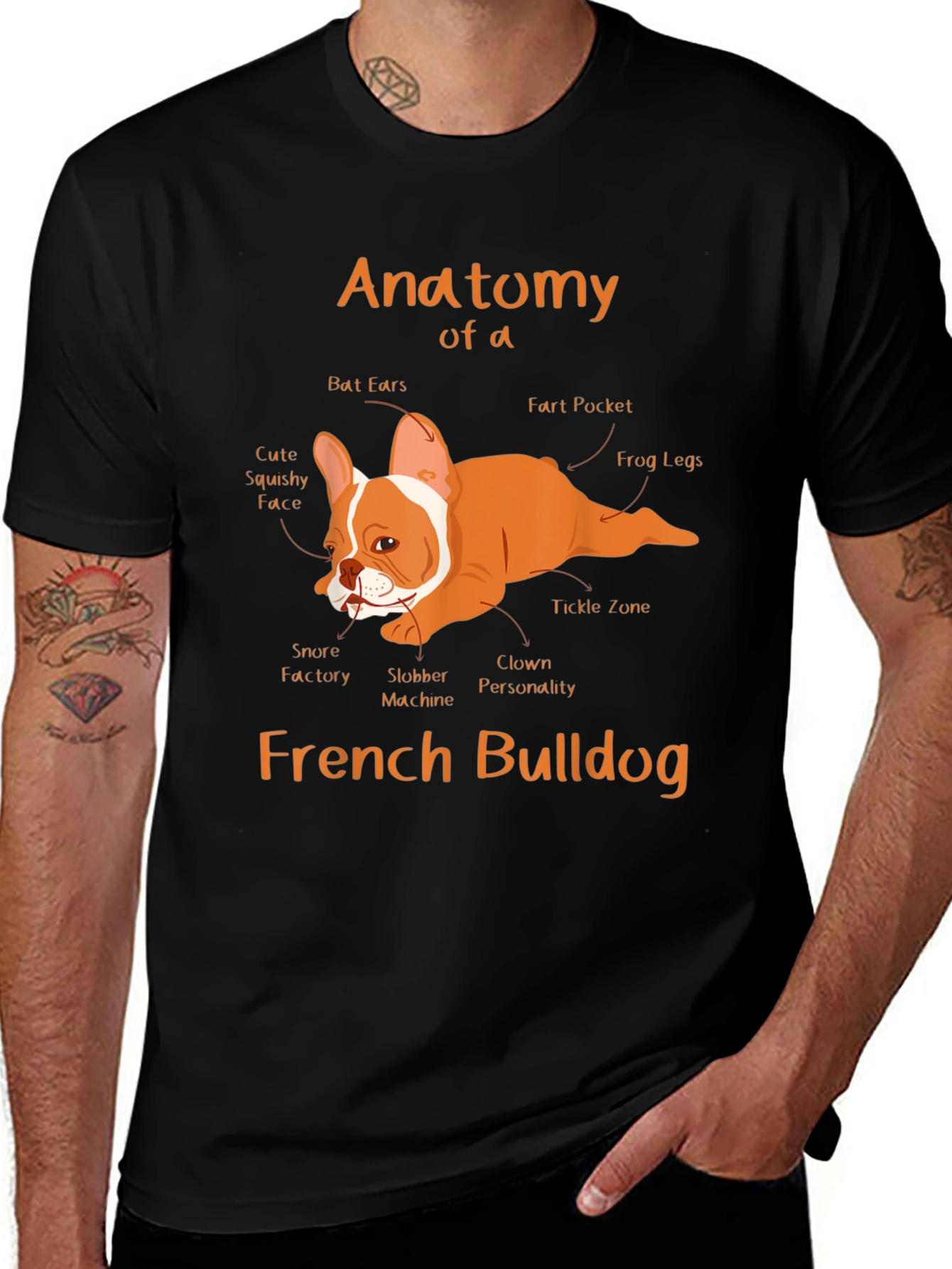 Anatomy of a French Bulldog T-Shirt
