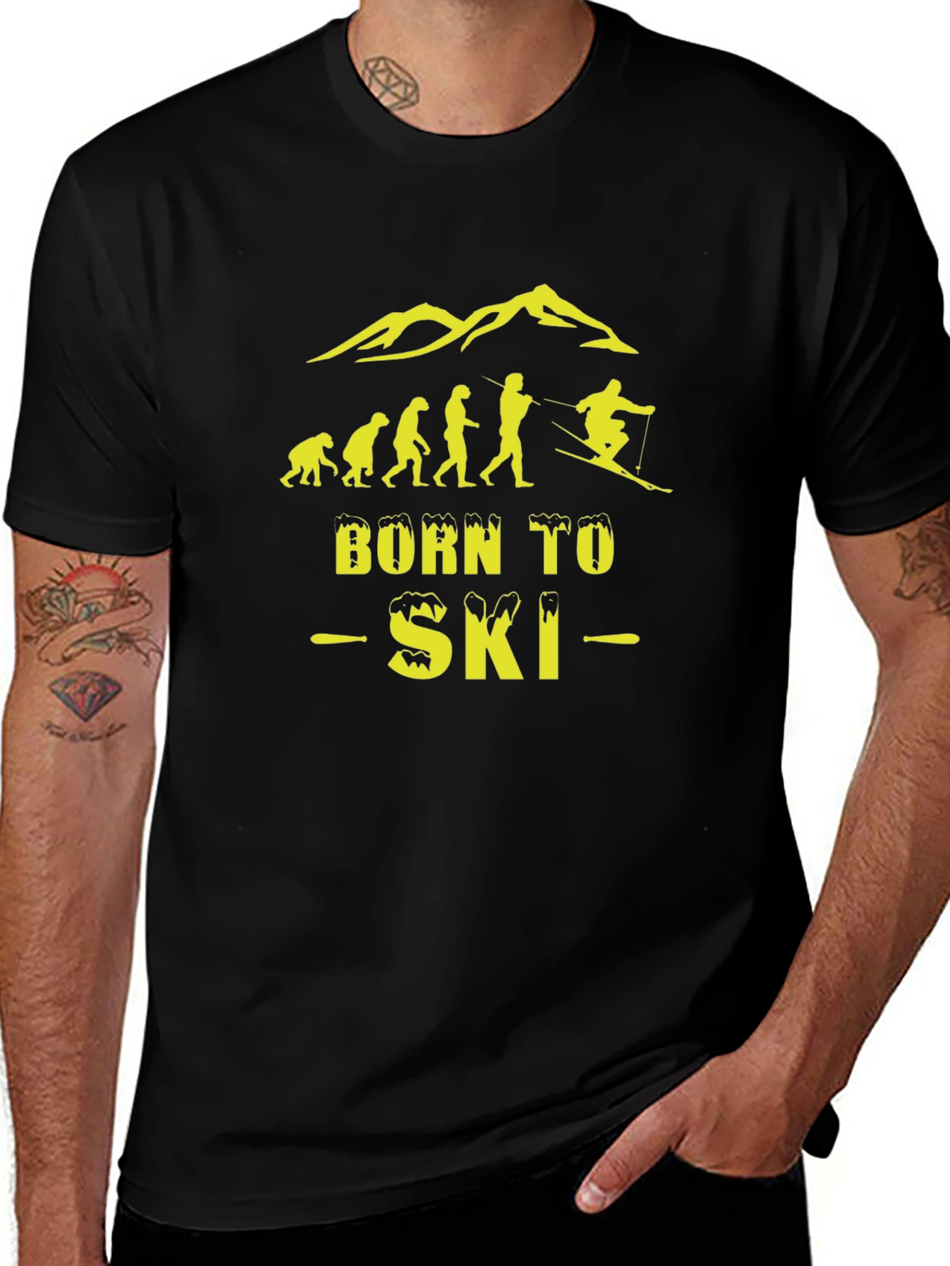 Variant 16 of Born to Ski Evolution T-Shirt - Black