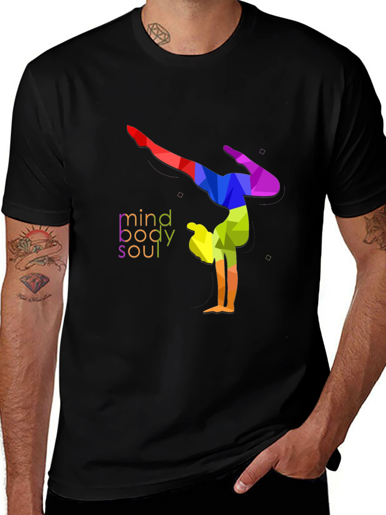 Mind Body Soul Colorful Yoga T-Shirt