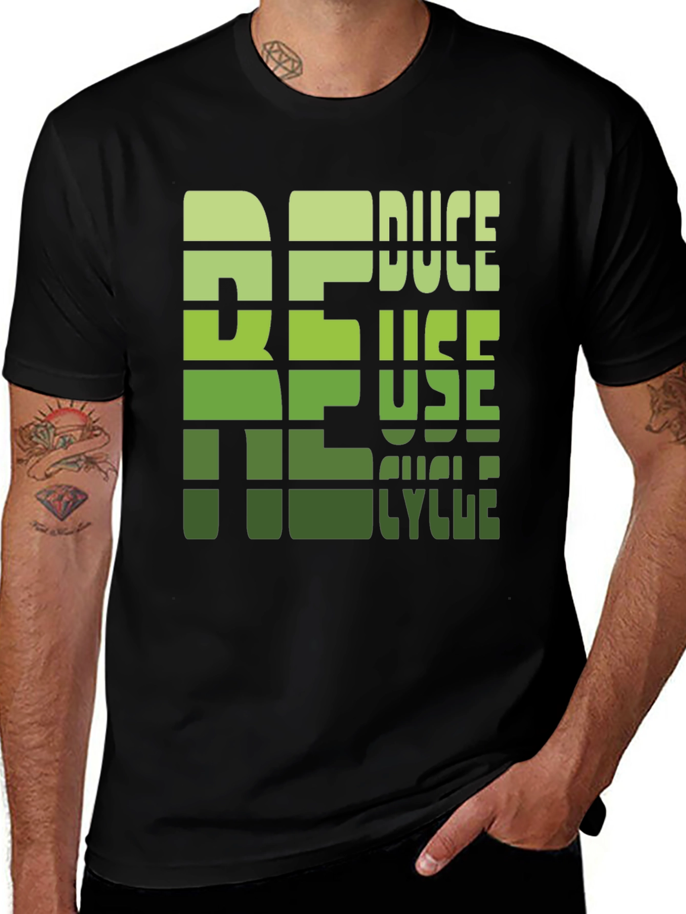 Eco-Friendly Reduce Reuse Recycle Graphic T-Shirt