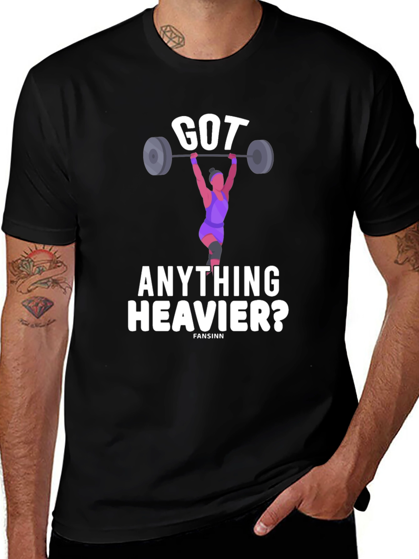 Variant 19 of Got Anything Heavier? Weightlifting Graphic Tee