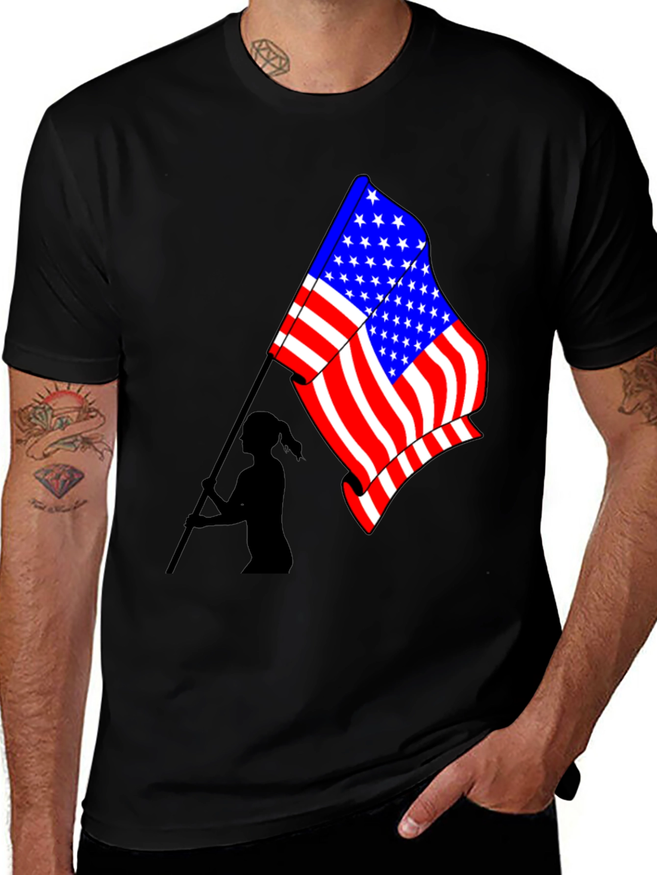 Variant 12 of American Flag Graphic Tee - Patriotic Style