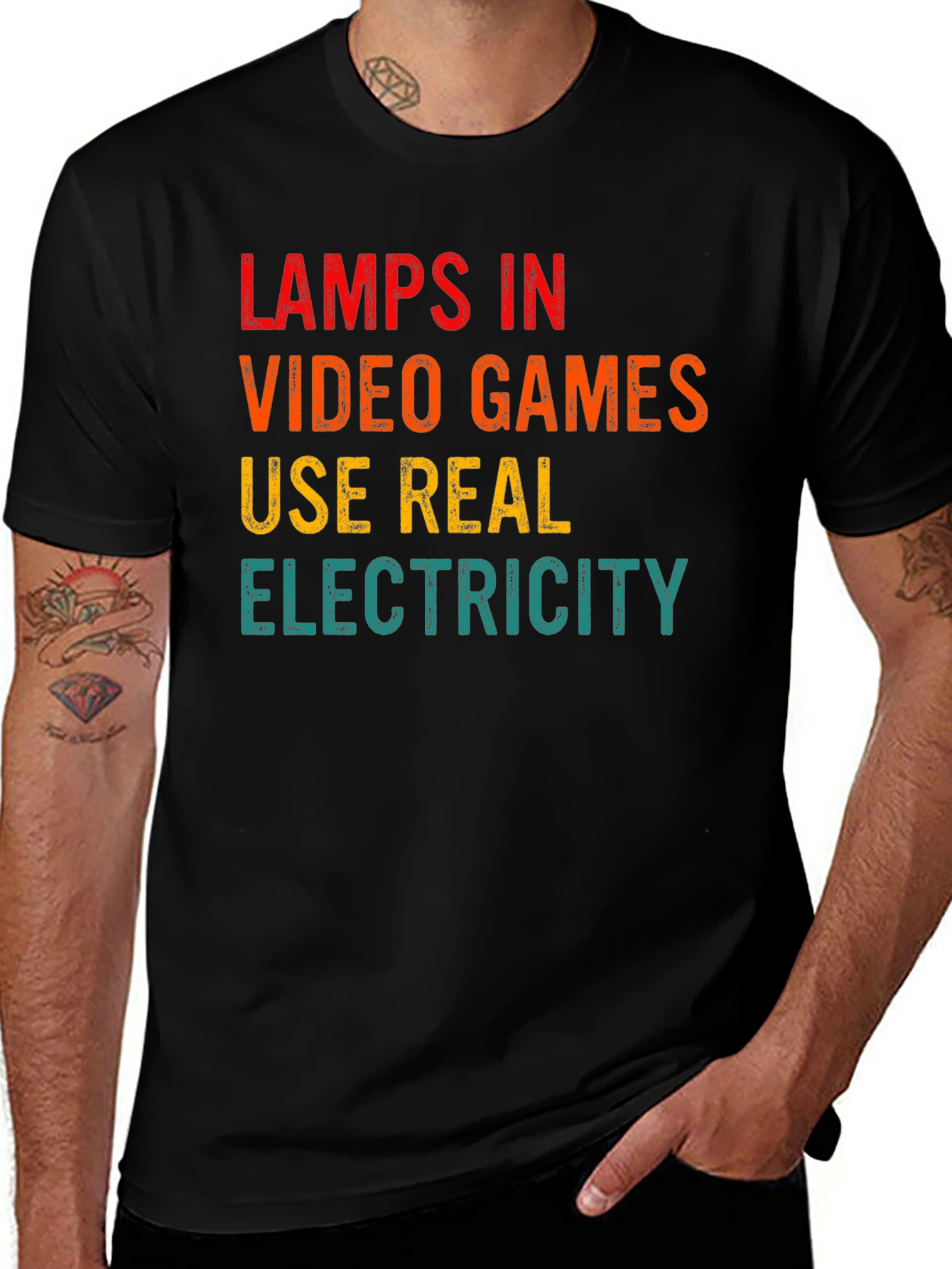 Variant 14 of Video Game Lamps T-Shirt: Real Electricity