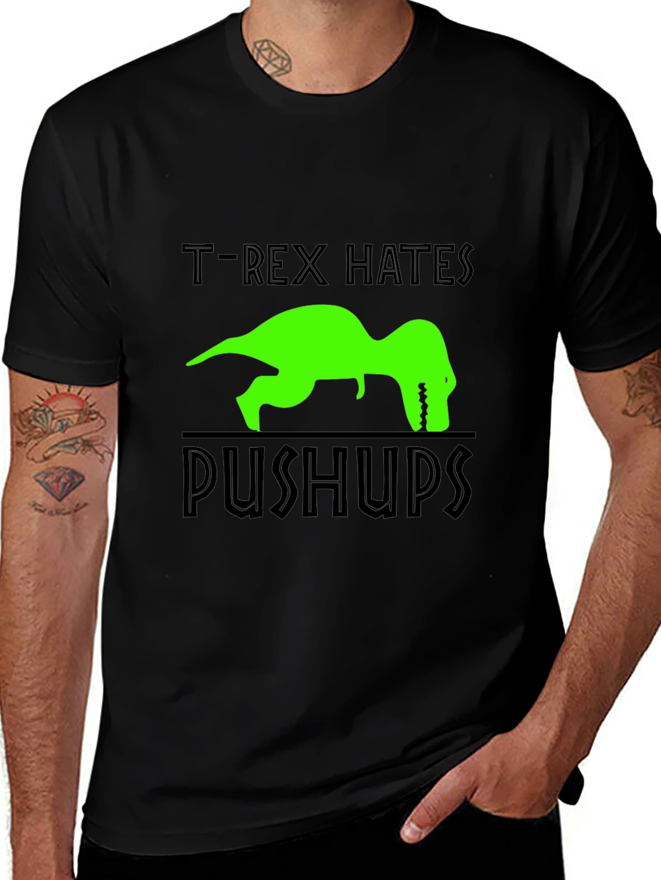 T-Rex Hates Pushups Graphic T-Shirt