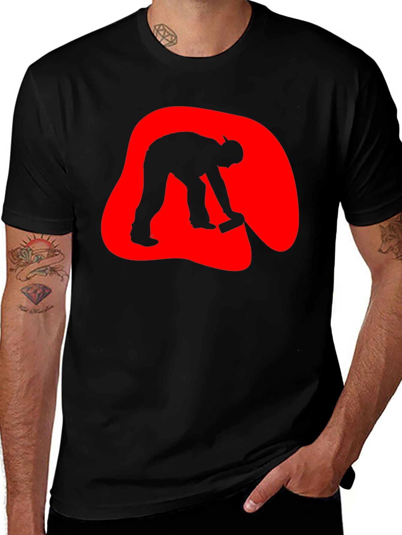 Variant 26 of Curling Silhouette Graphic T-Shirt