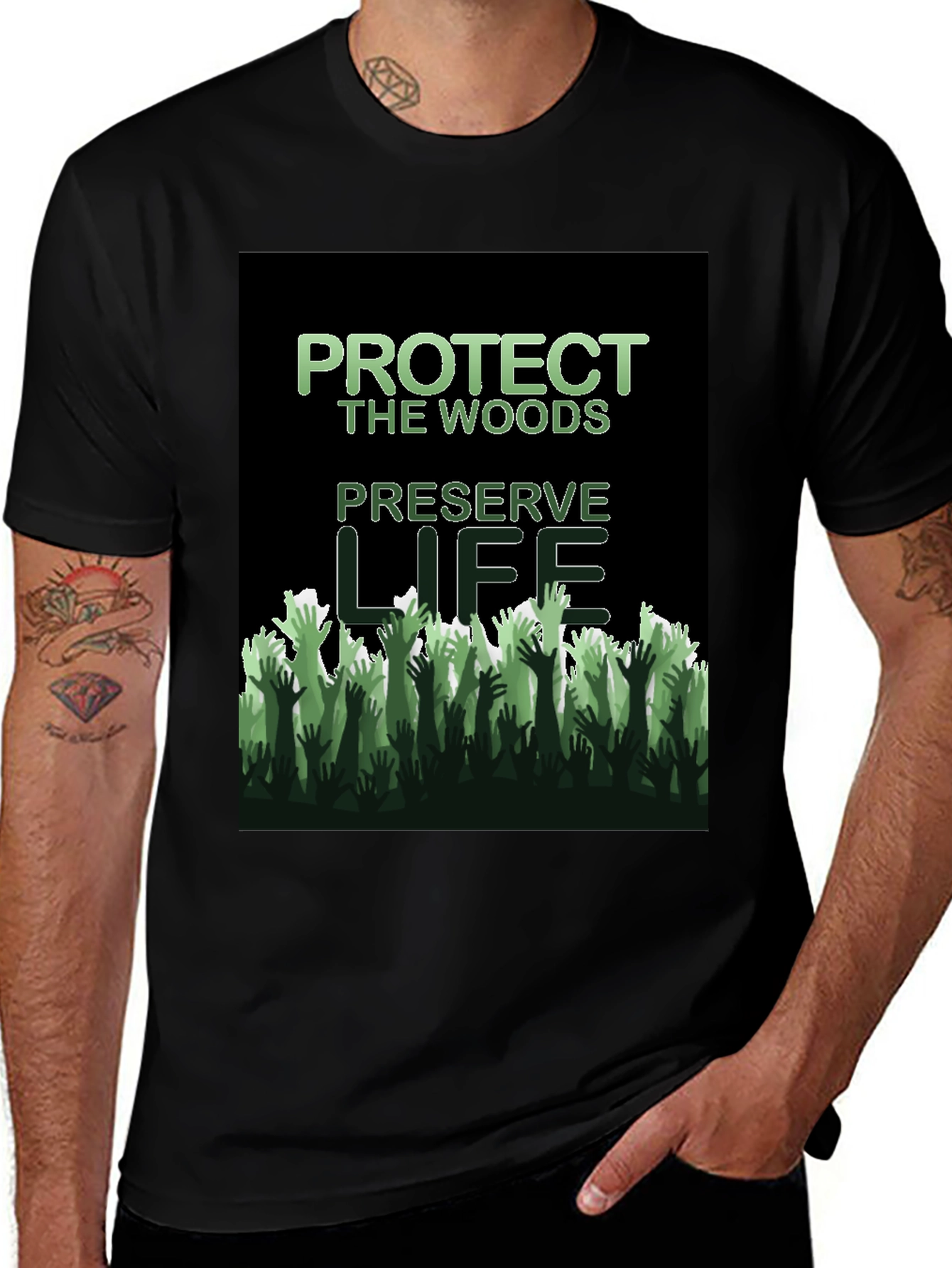 Variant 9 of Protect the Woods Graphic Tee - Preserve Life T-Shirt