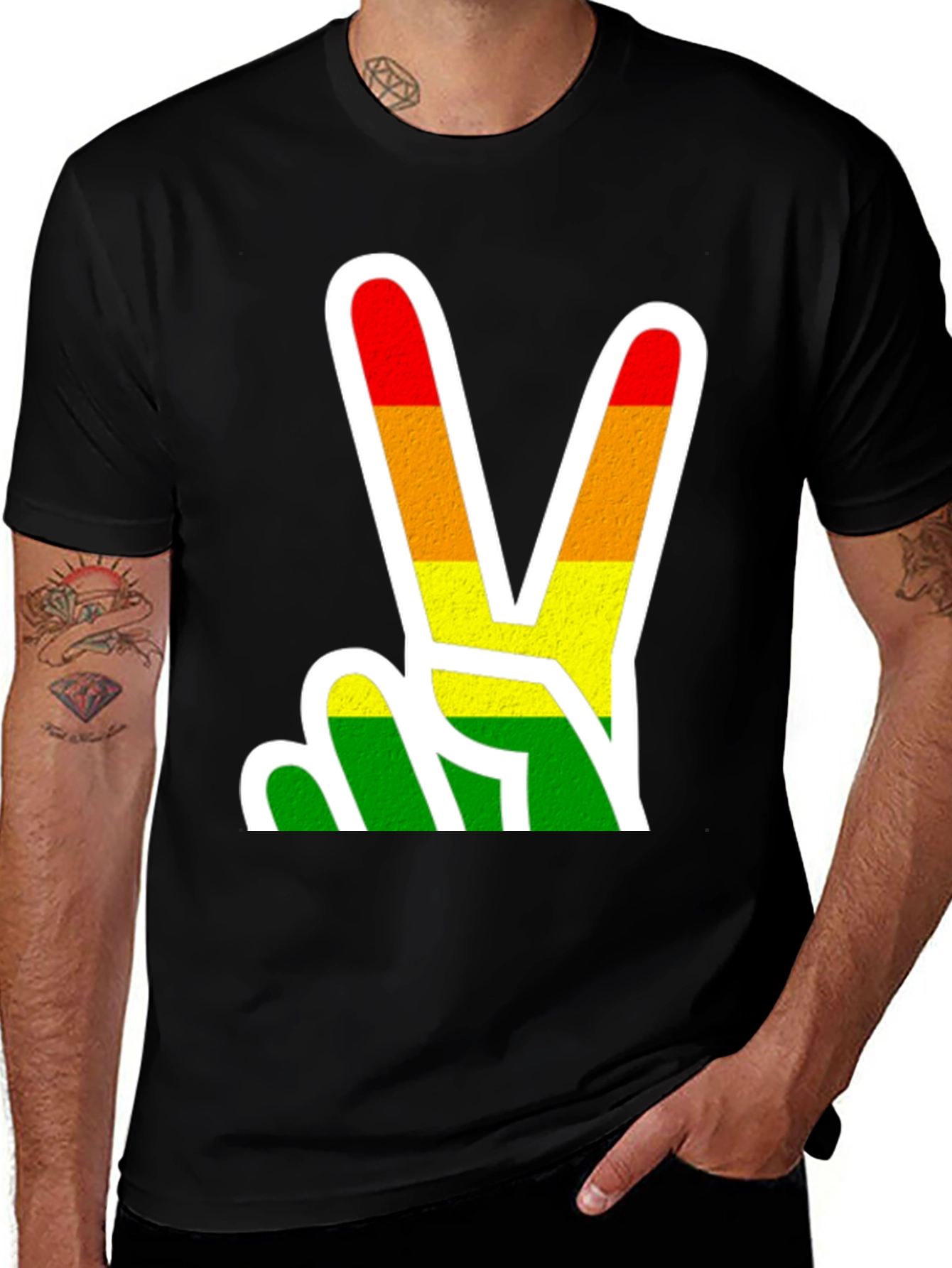 Variant 18 of Peace Sign Rainbow T-Shirt