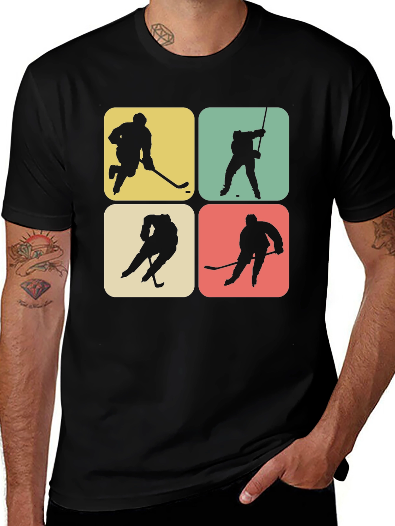 Variant 15 of Retro Hockey Silhouette T-Shirt