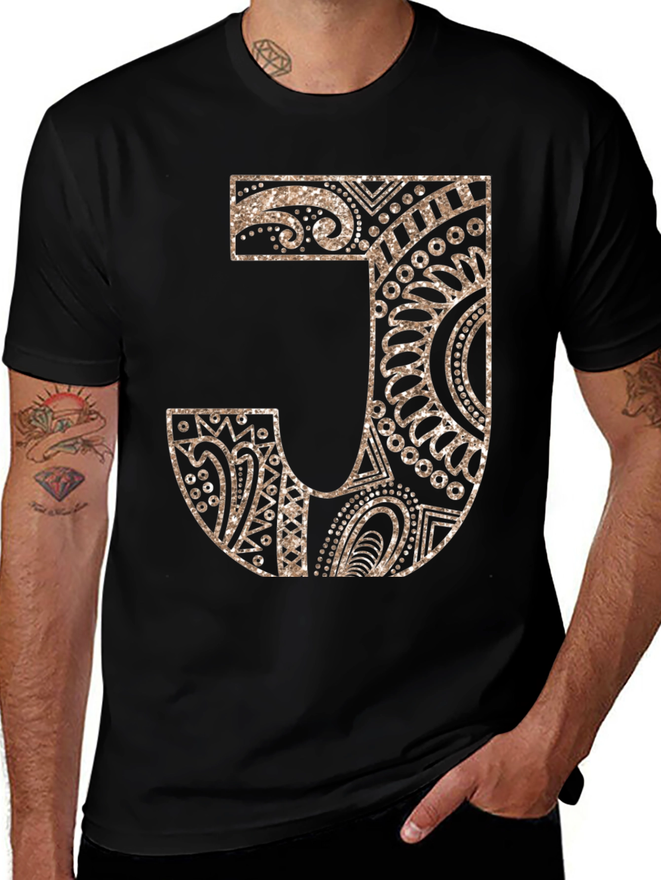 Letter J Graphic Tee - Stylish Initial Design