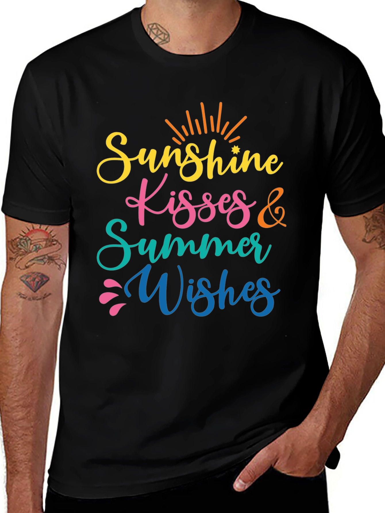 Variant 7 of Sunshine Kisses Summer Wishes Black Tee