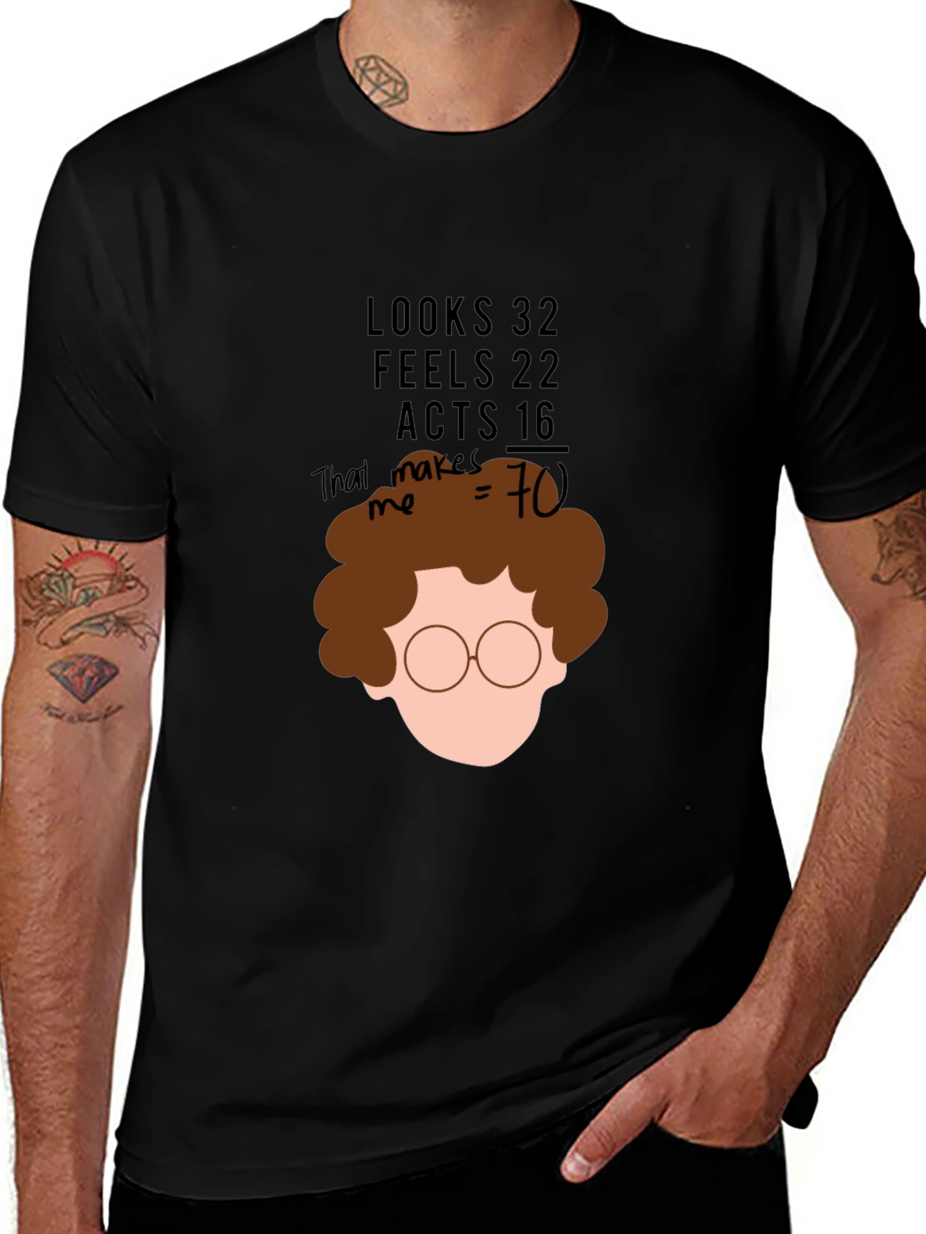 Variant 25 of Looks 32 Feels 22 Acts 16 T-Shirt - That Makes Me 70