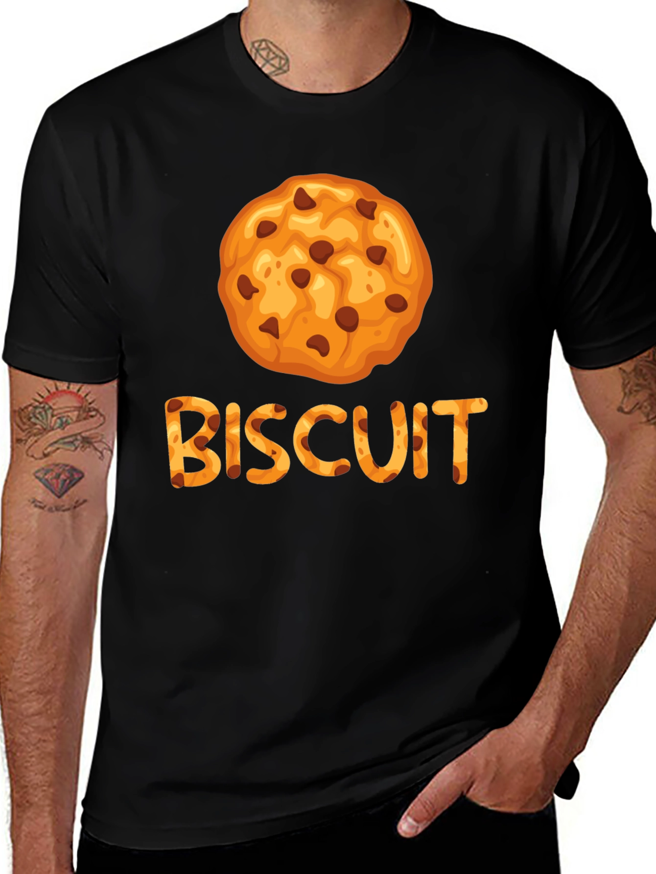 Variant 16 of Biscuit Cookie Graphic Tee - Unisex Black T-Shirt