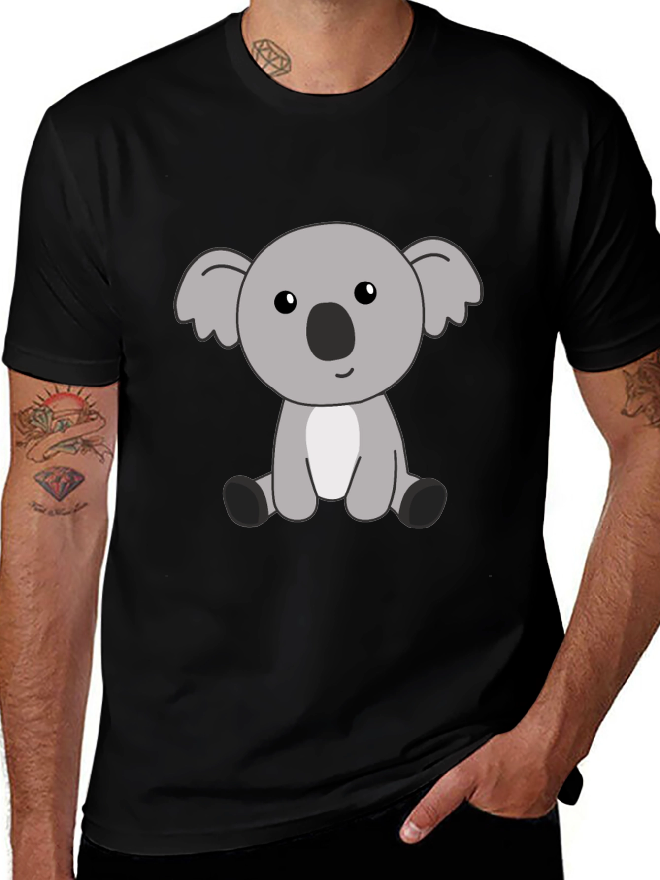 Variant 30 of Cute Koala Graphic T-Shirt - Black