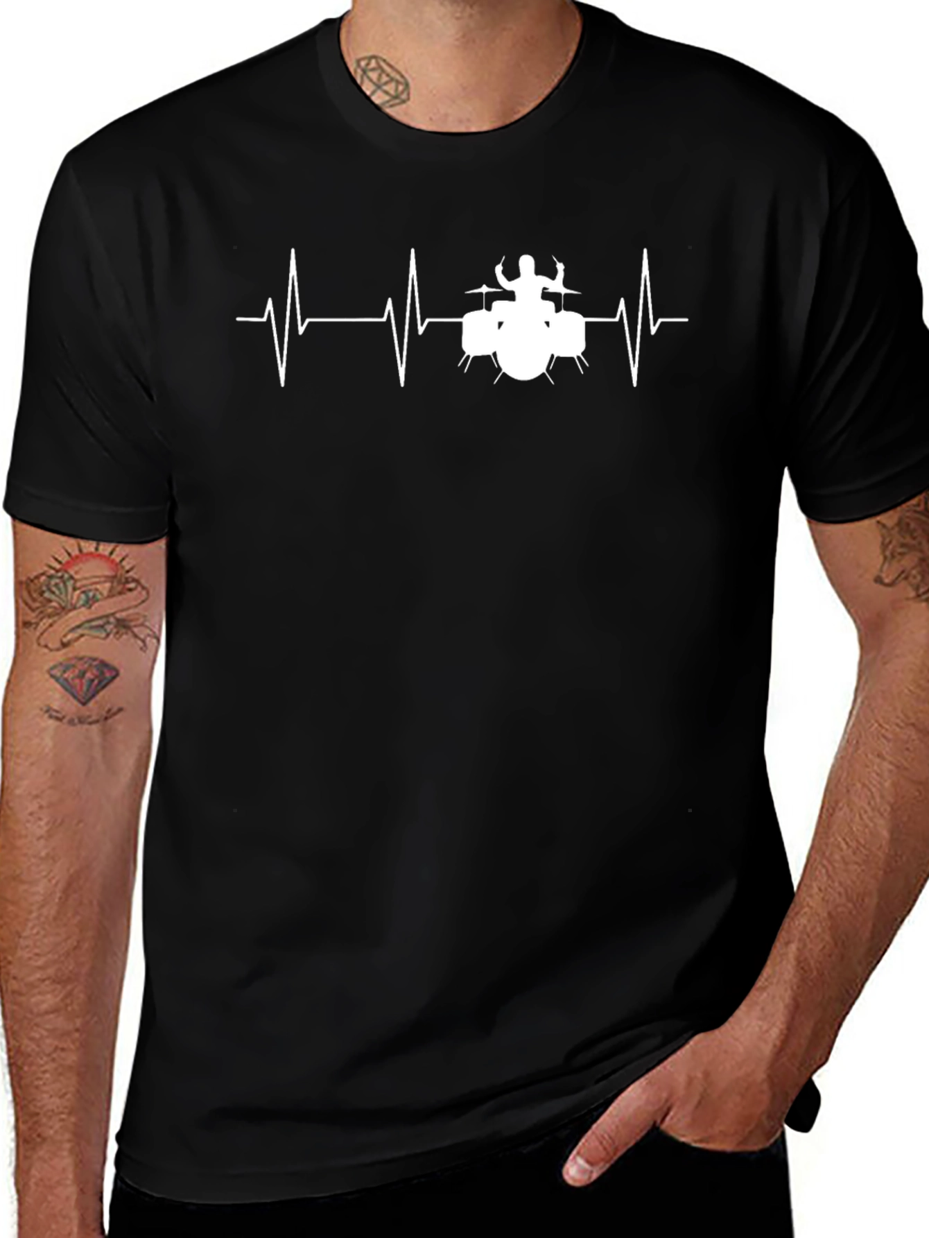 Variant 25 of Drummer Heartbeat T-Shirt - Black