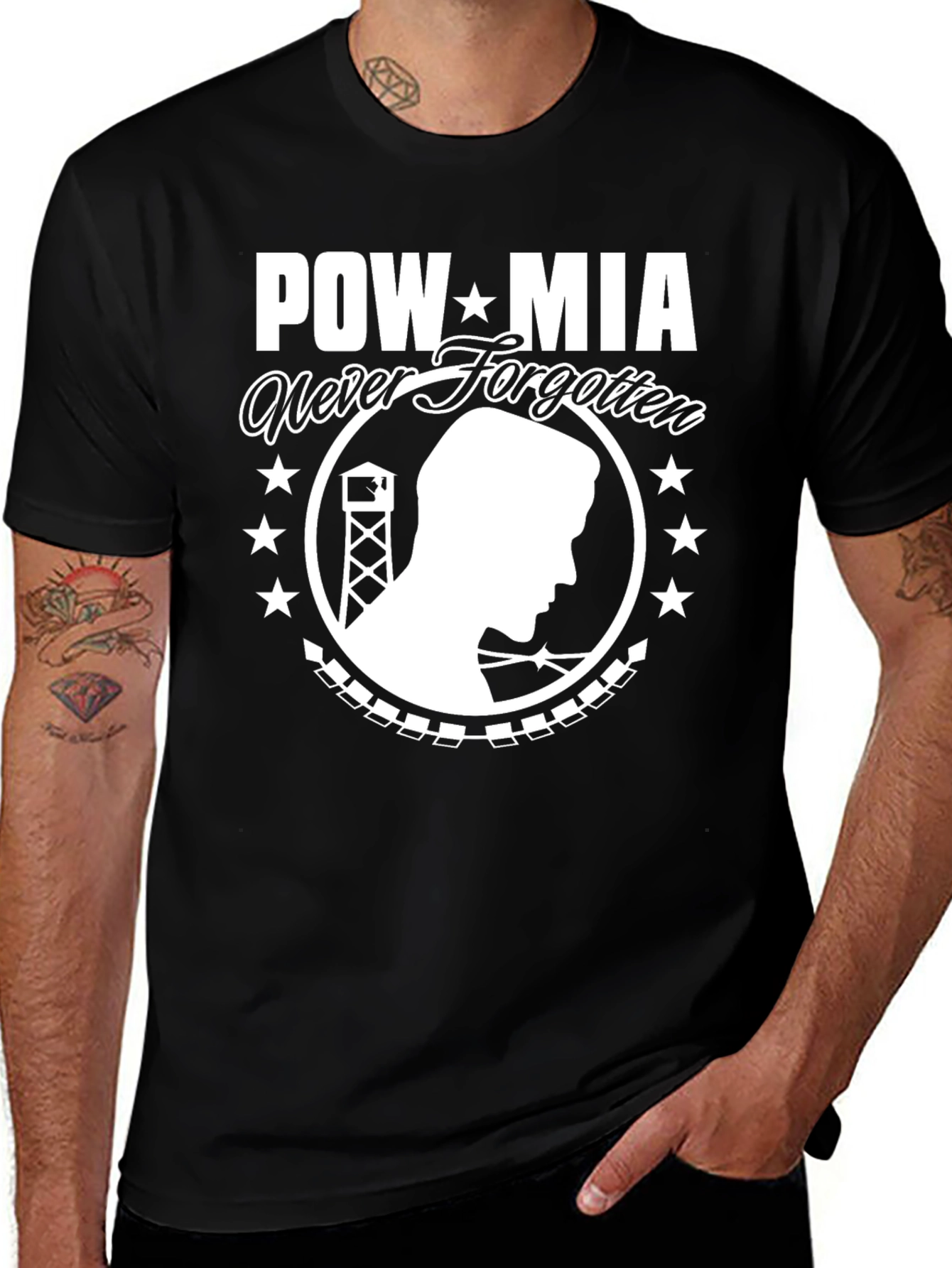 POW MIA Never Forgotten Graphic T-Shirt